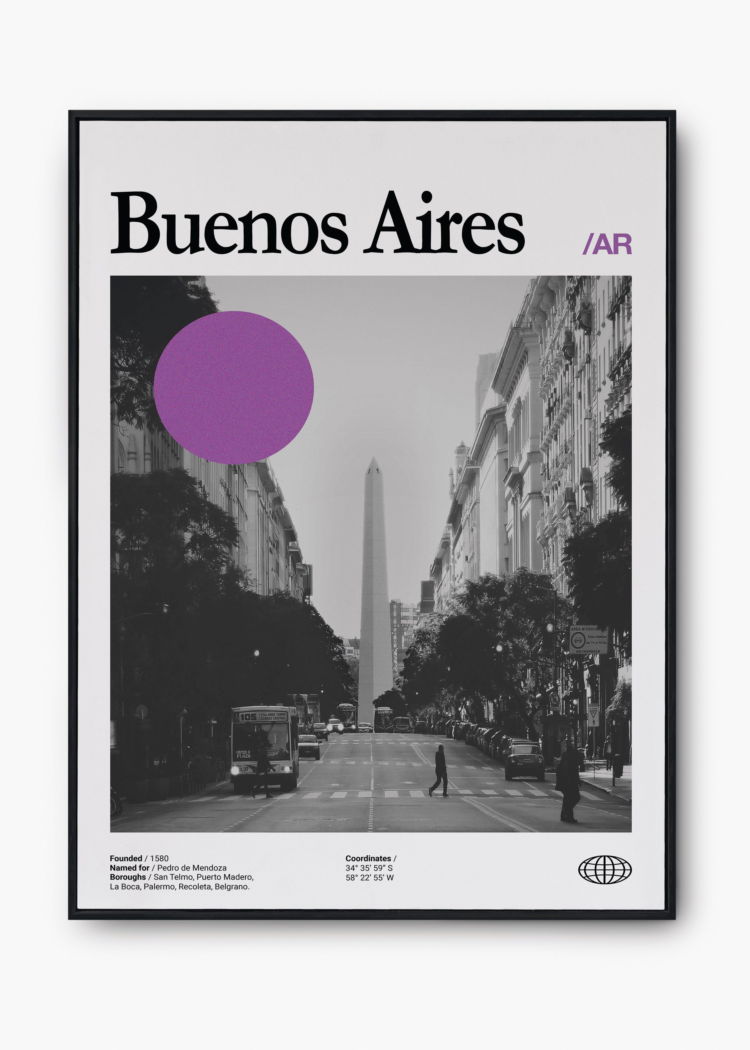 Quadro decorativo Buenos Aires City em apartamento pequeno