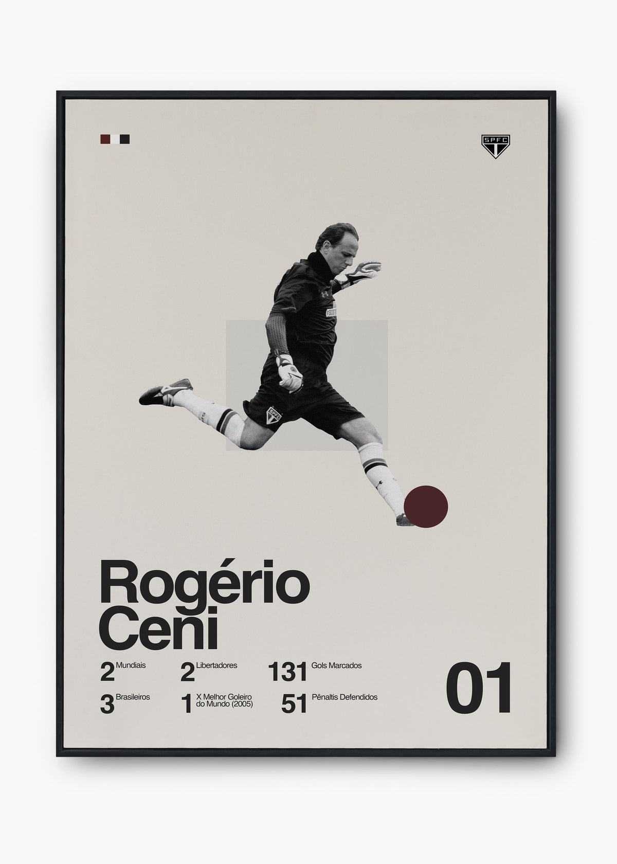 Quadro decorativo Rogério Ceni — arte de futebol para parede | Cübe Quadros