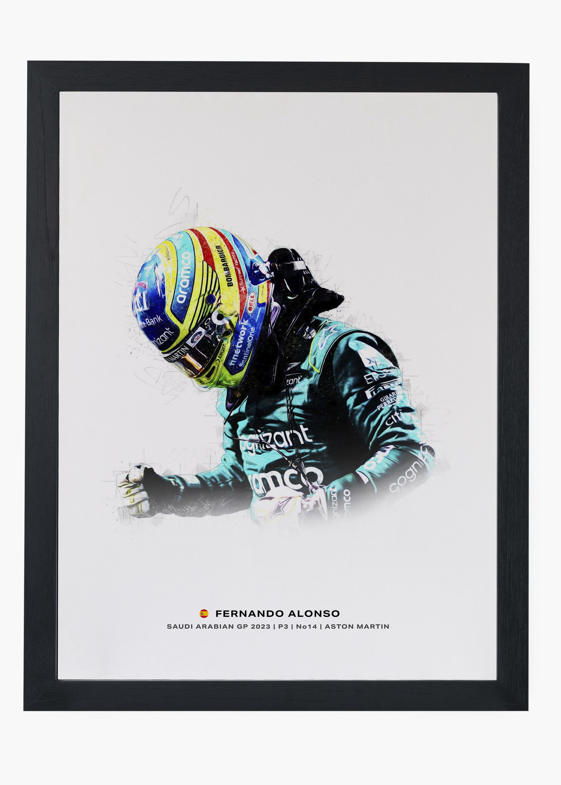 Quadro Charles Fernando Alonso Arábia Saudita 2023