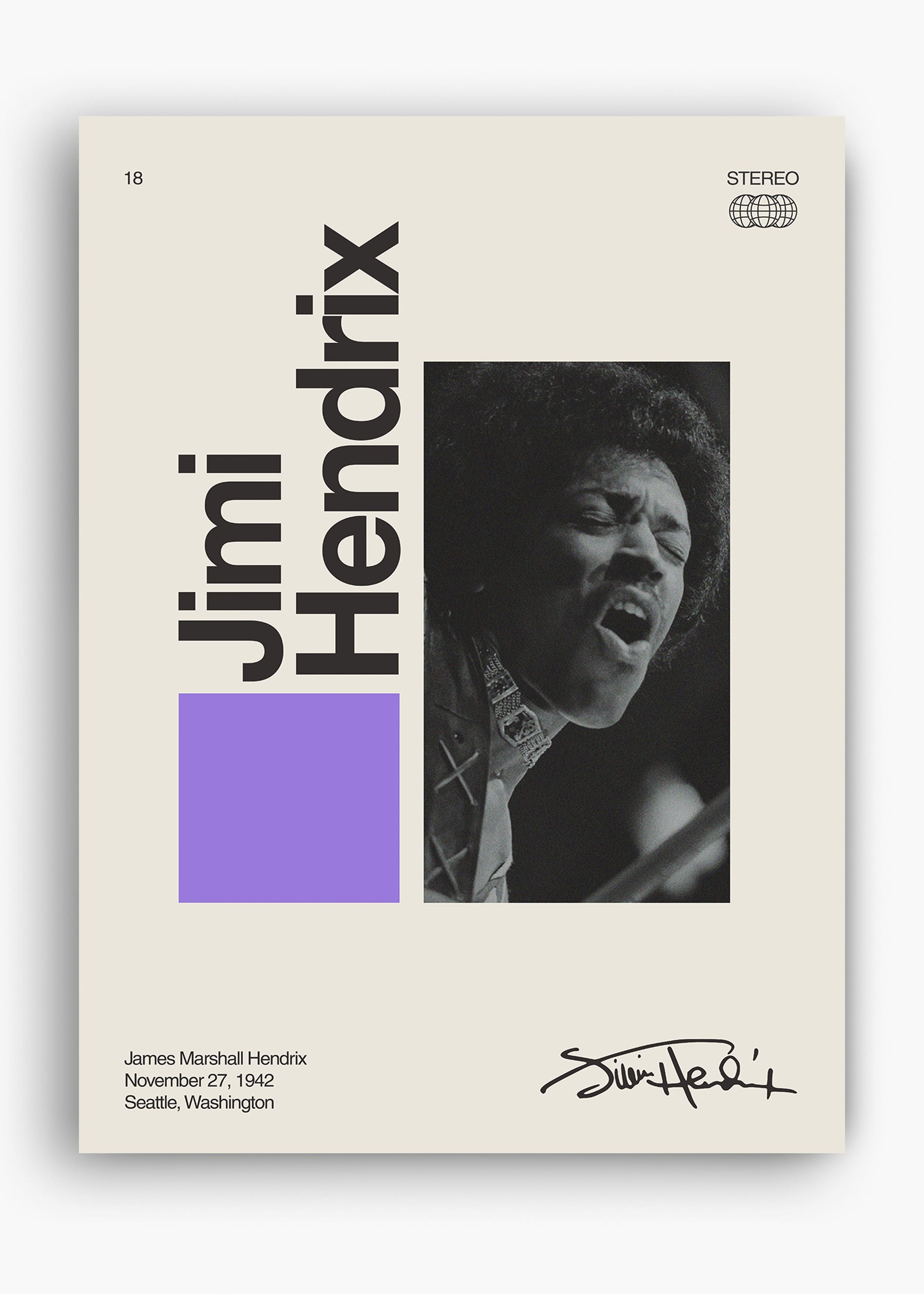 Quadro Signature Jimi Hendrix