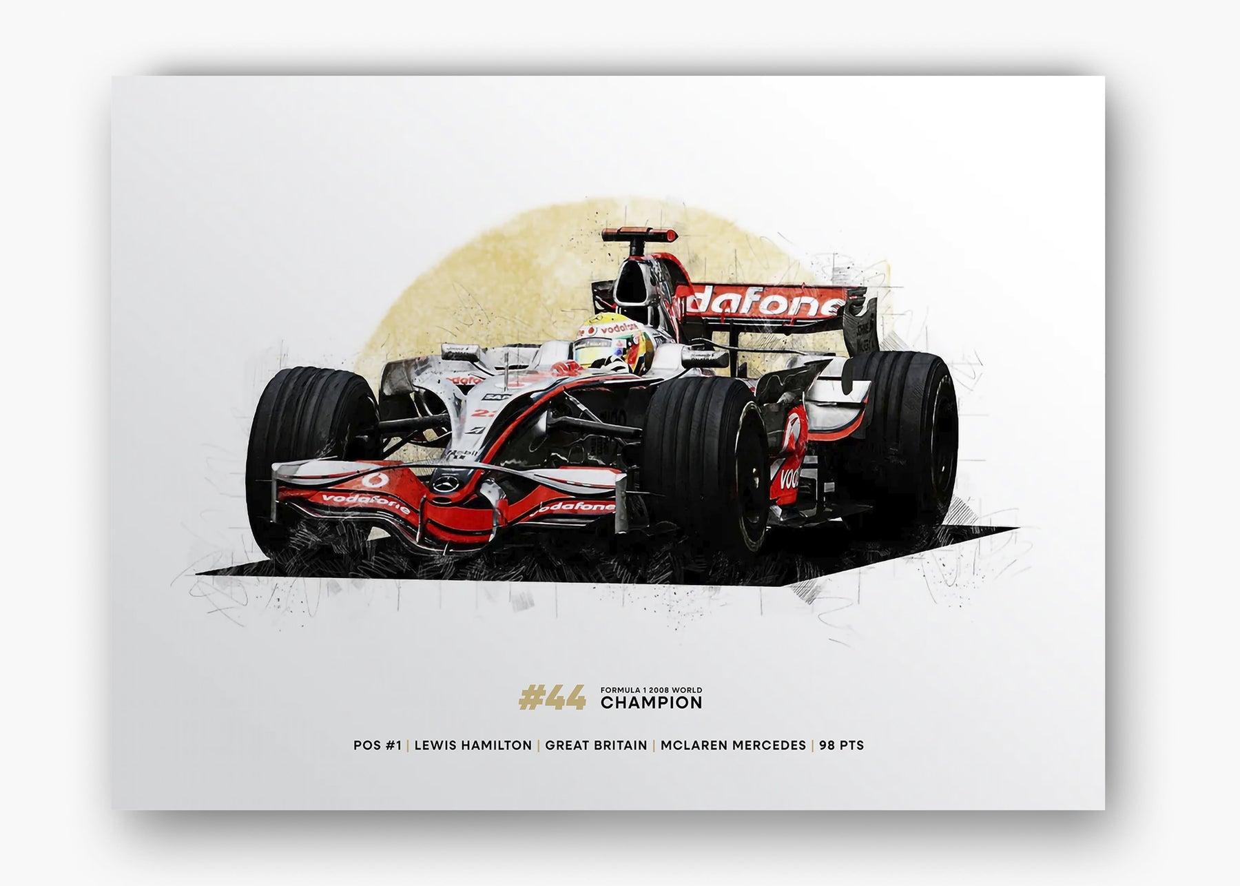 Quadro Lewis Hamilton 2008 World Champion