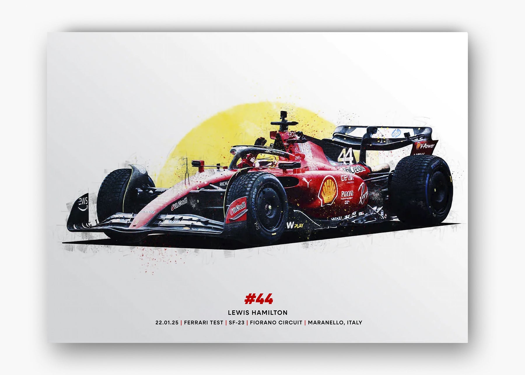 Quadro Lewis Hamilton Ferrari Test