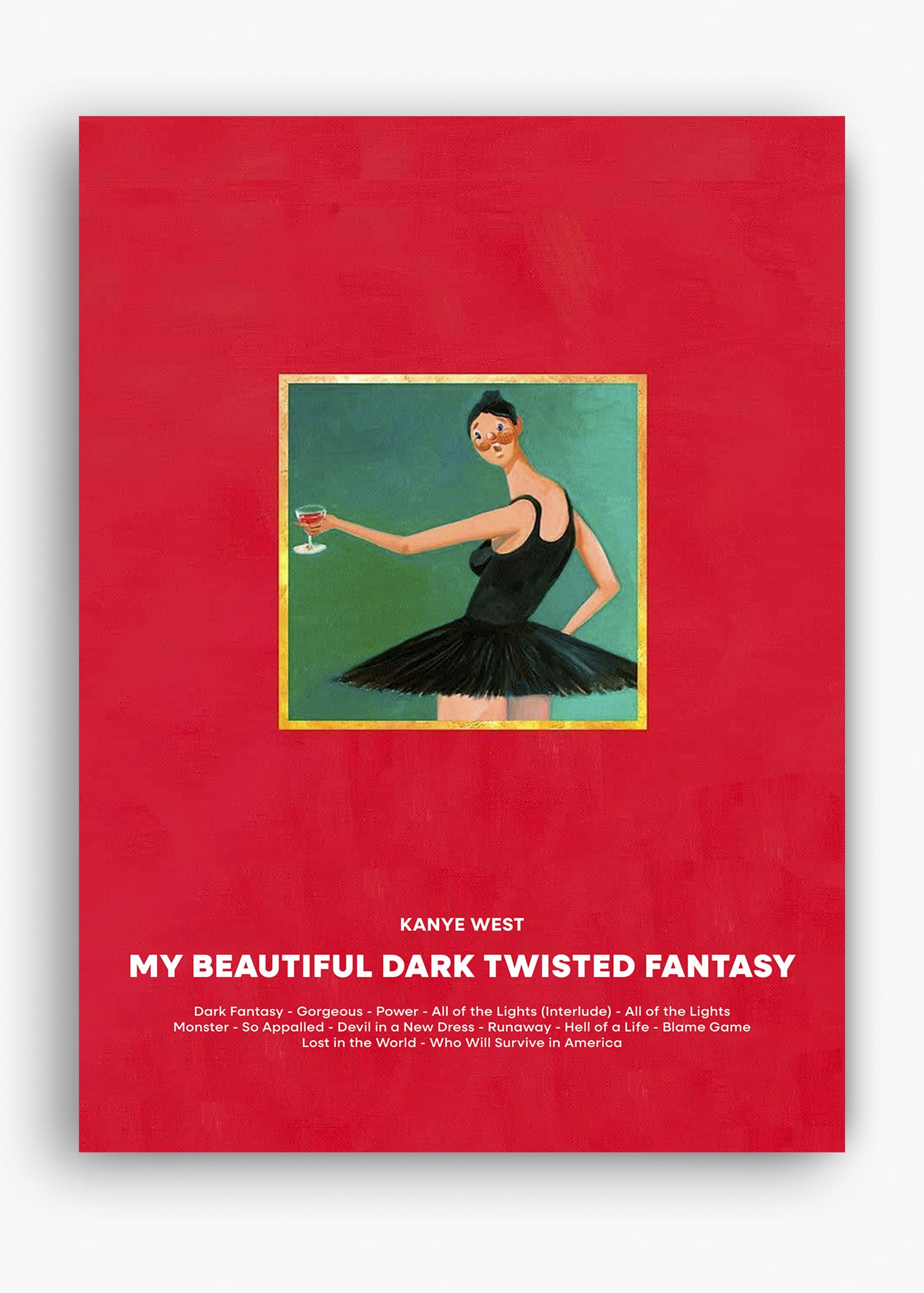 Quadro Kanye West My Beautiful Dark Twisted Fantasy Capa