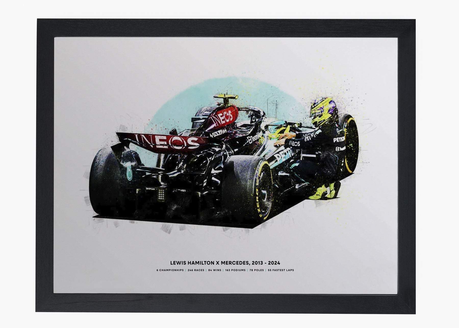 Quadro Lewis Hamilton Mercedes Last Race
