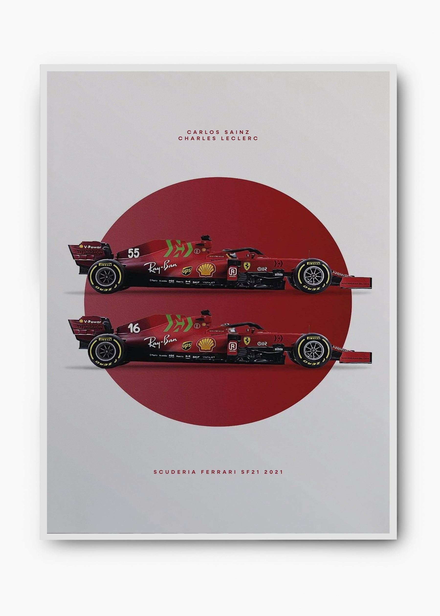 Quadro Scuderia Ferrari SF21 - Leclerc & Sainz