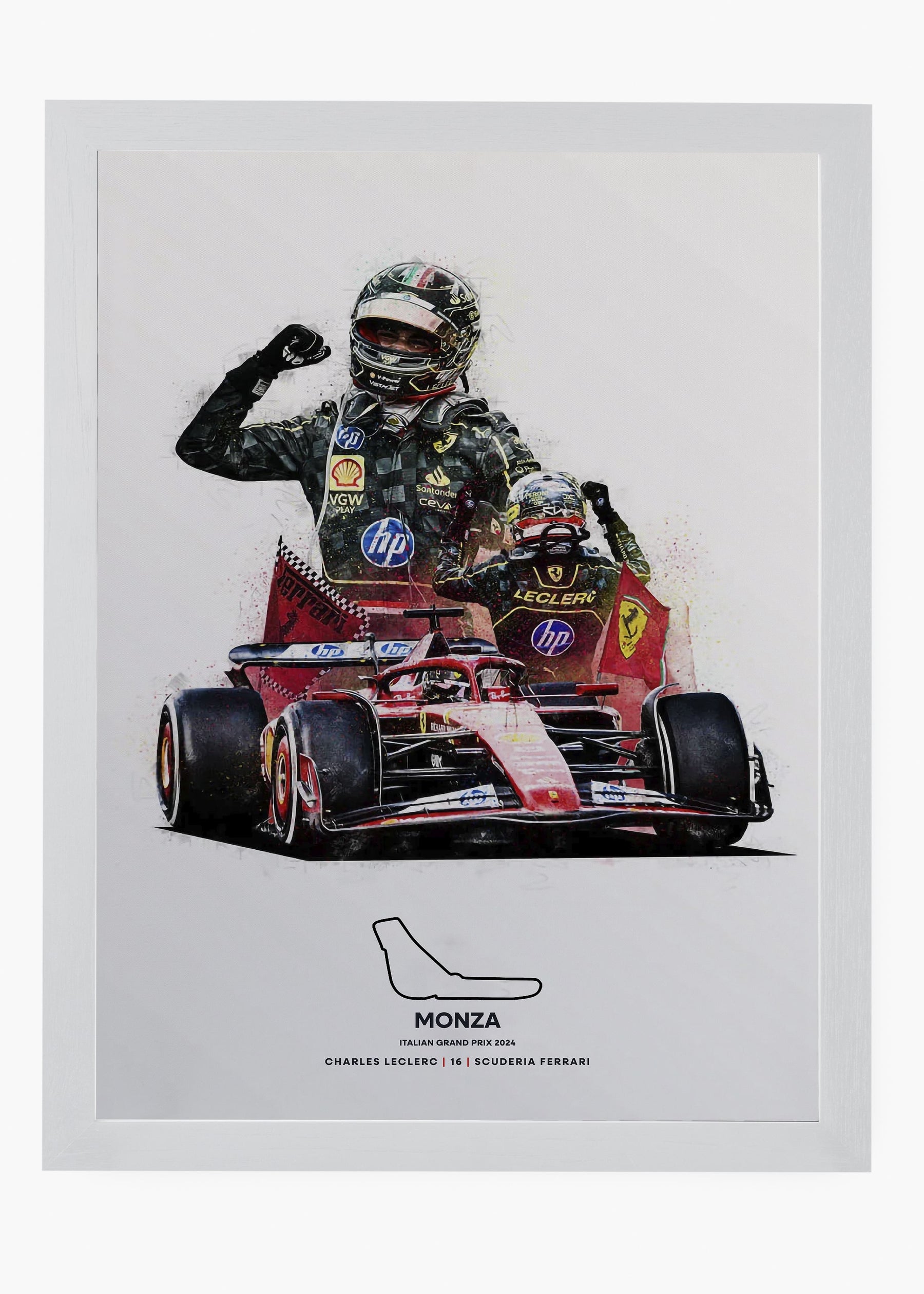 Quadro Charles Leclerc Monza 2024