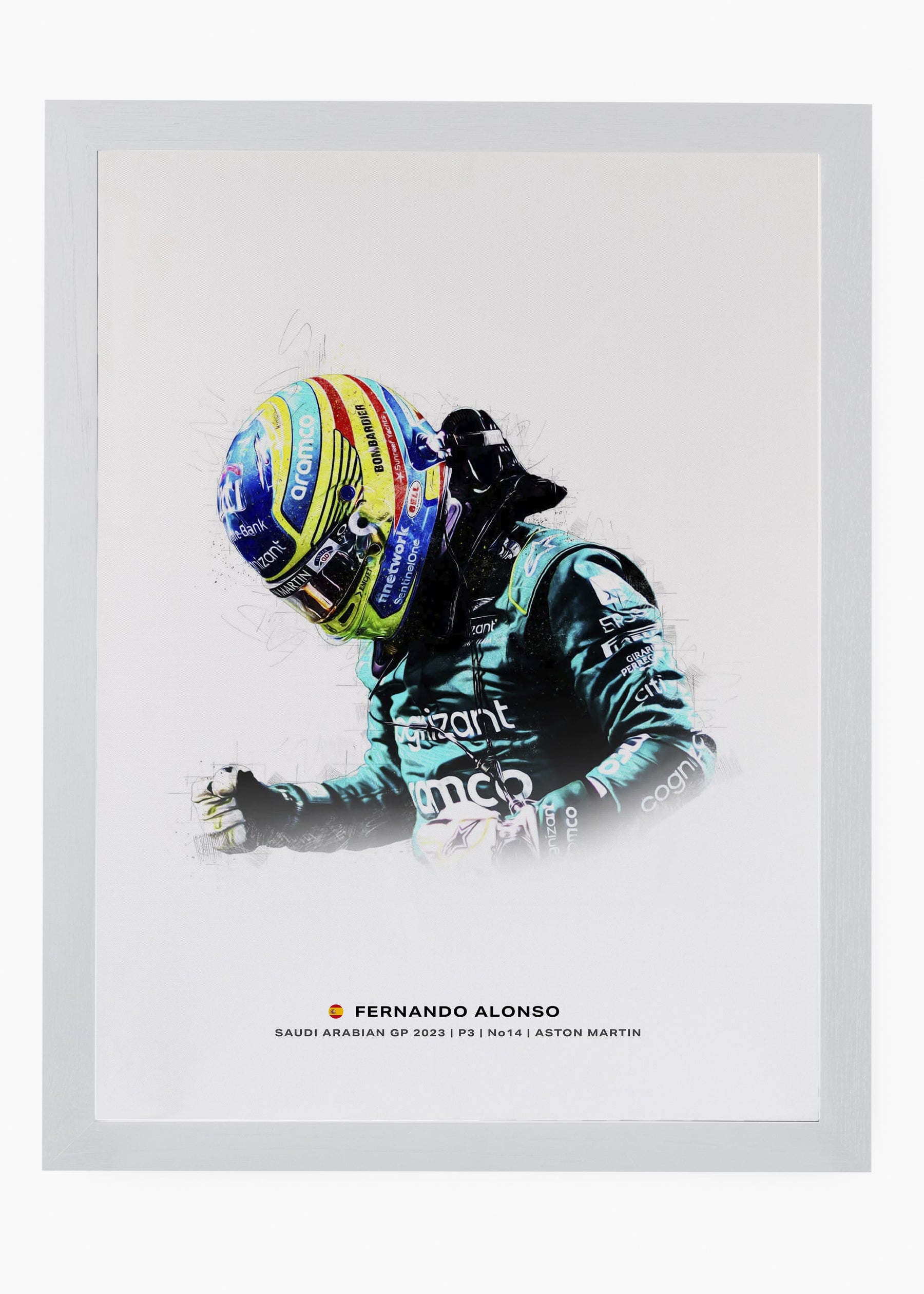 Quadro Charles Fernando Alonso Arábia Saudita 2023