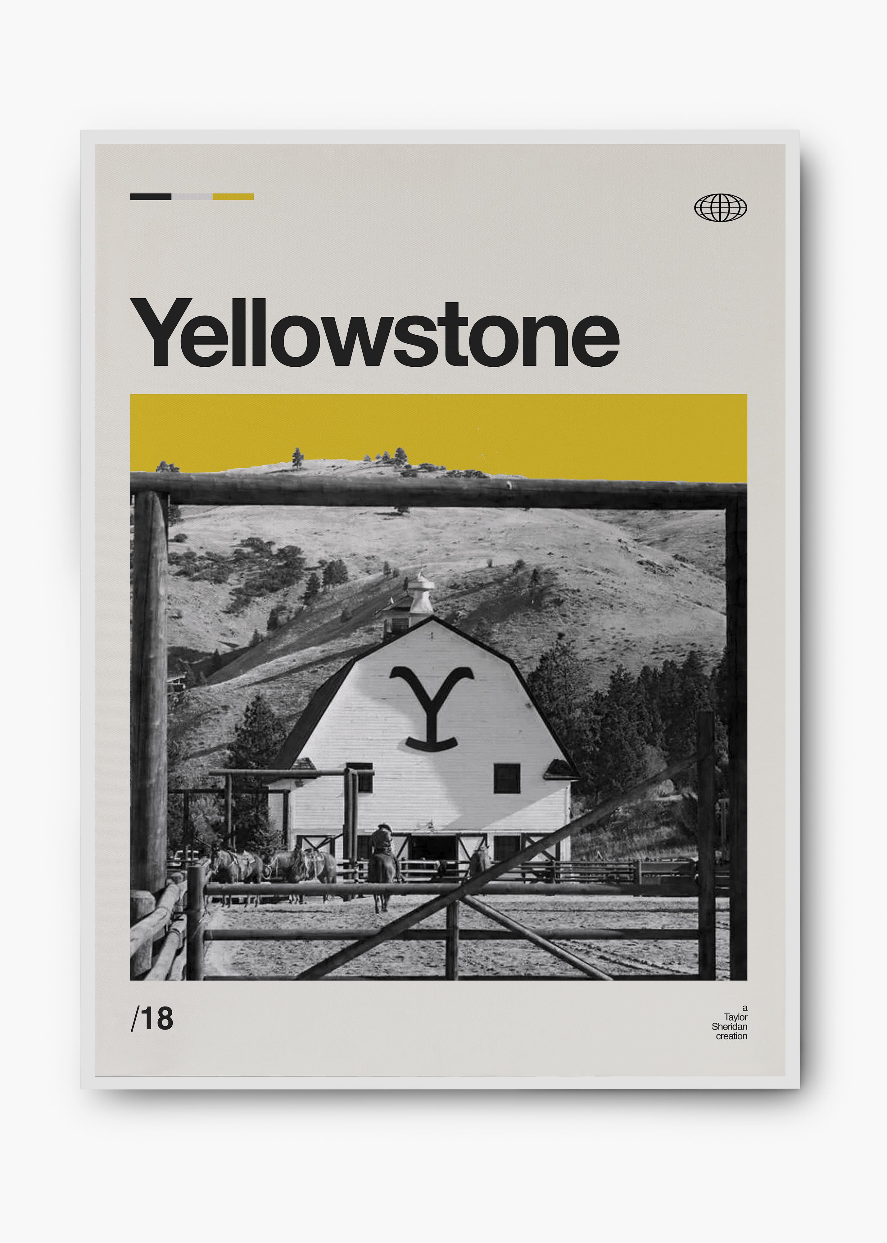 Quadro decorativo Yellowstone — arte de série para parede | Cübe Quadros
