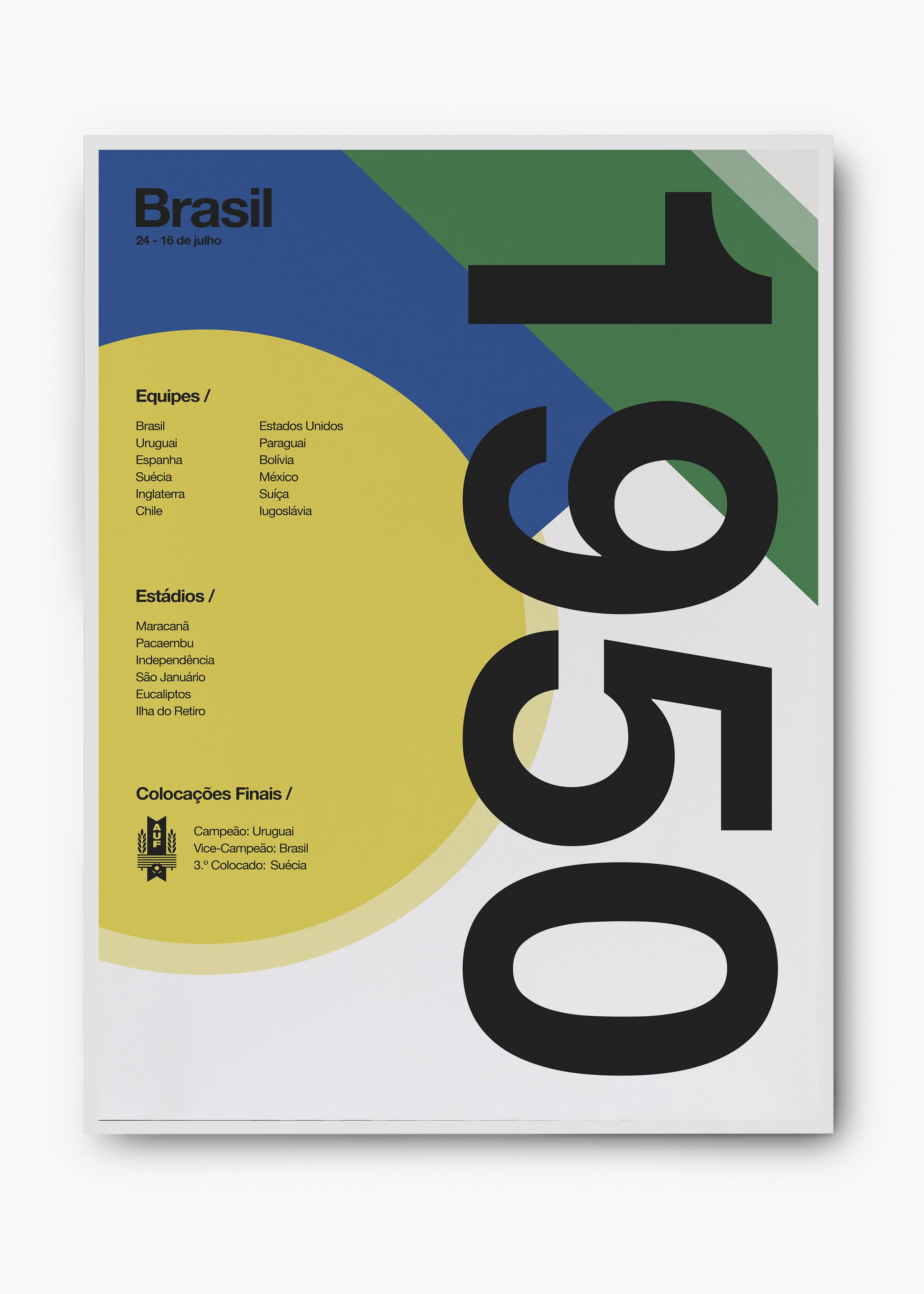 Quadro Copa do Mundo Brasil 1950