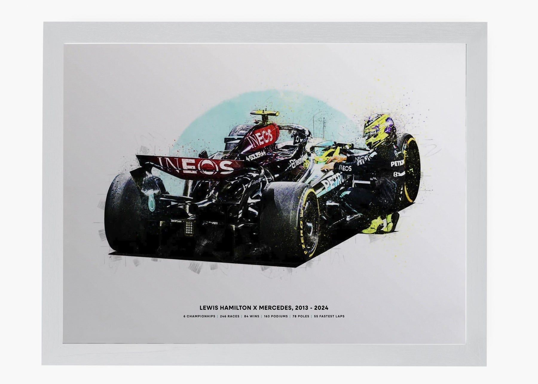 Quadro Lewis Hamilton Mercedes Last Race