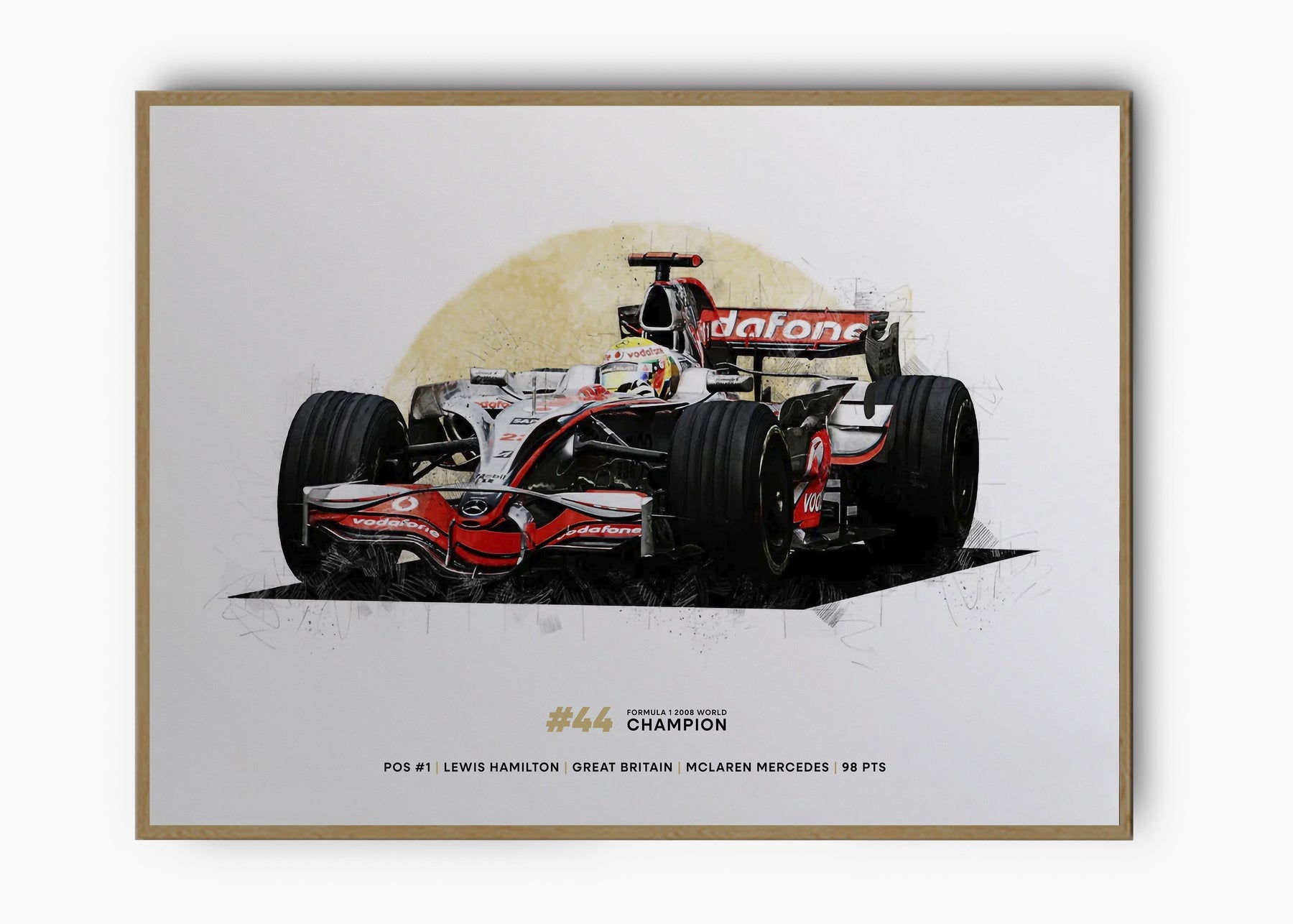 Quadro Lewis Hamilton 2008 World Champion
