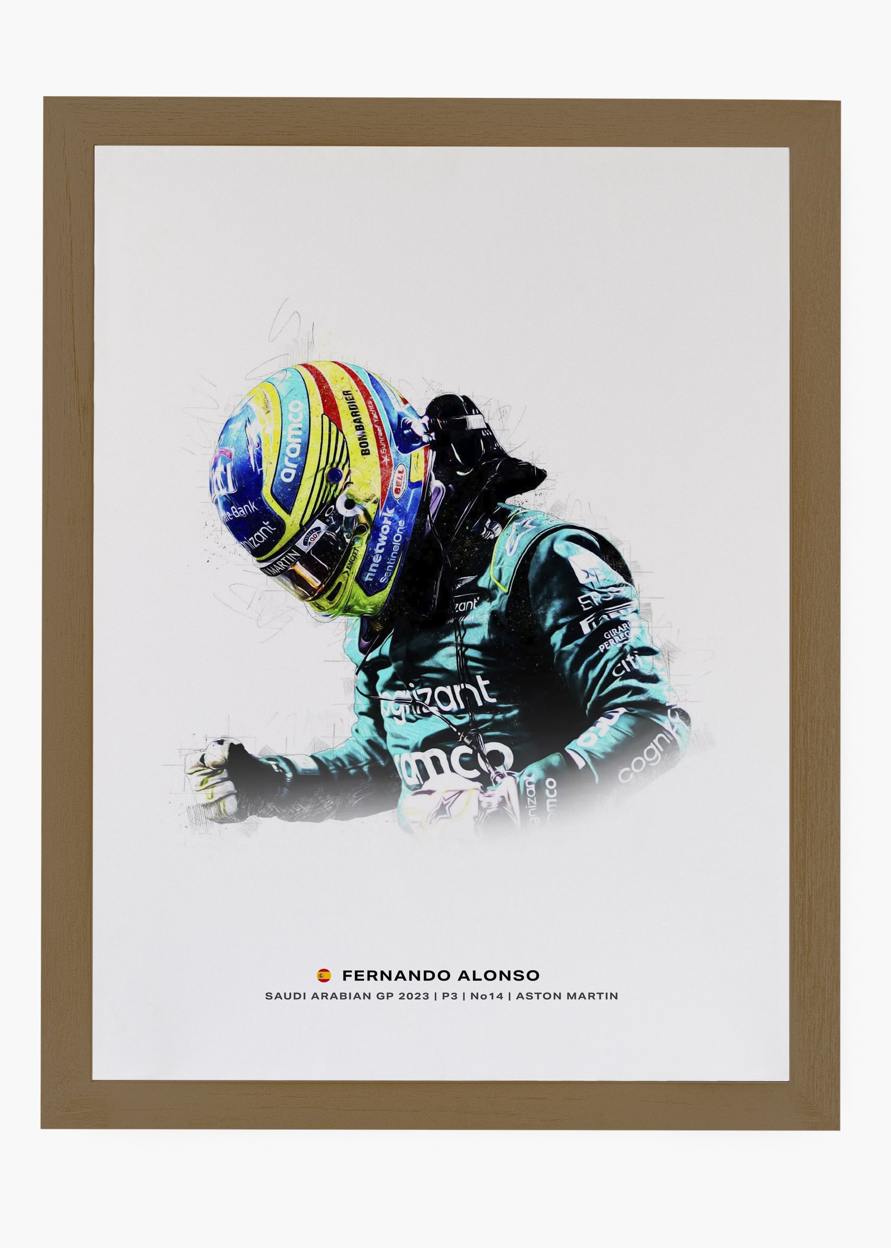 Quadro Charles Fernando Alonso Arábia Saudita 2023