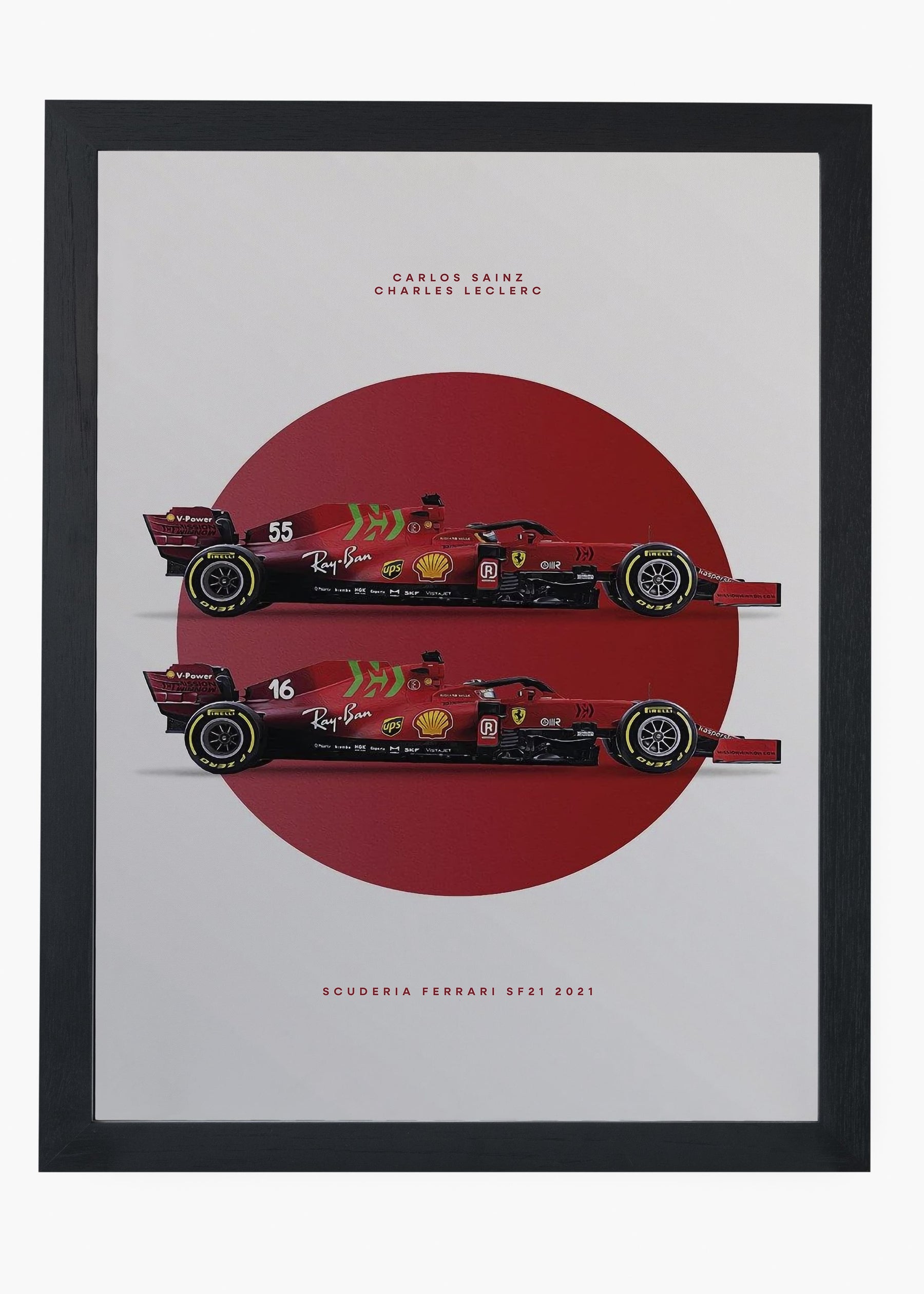 Quadro Scuderia Ferrari SF21 - Leclerc & Sainz