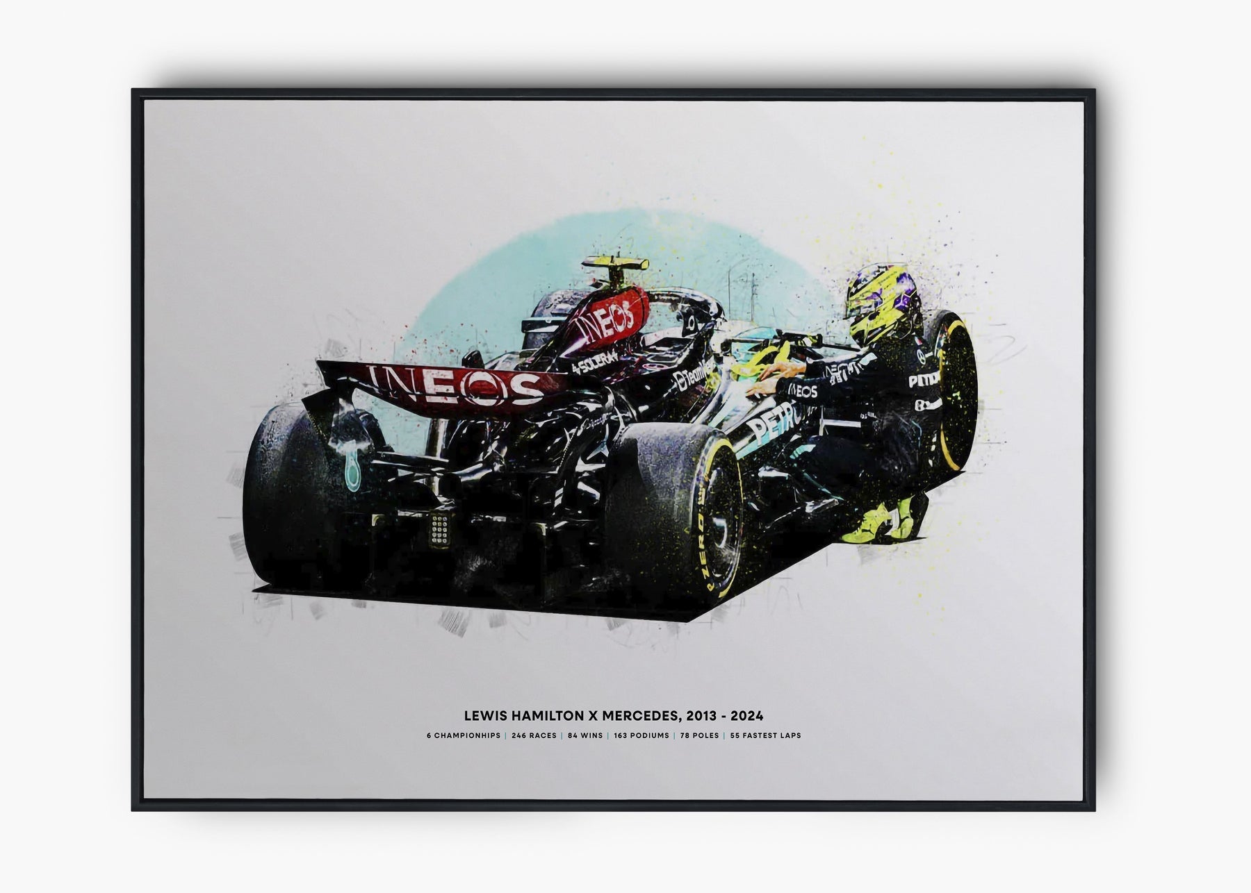 Quadro Lewis Hamilton Mercedes Last Race