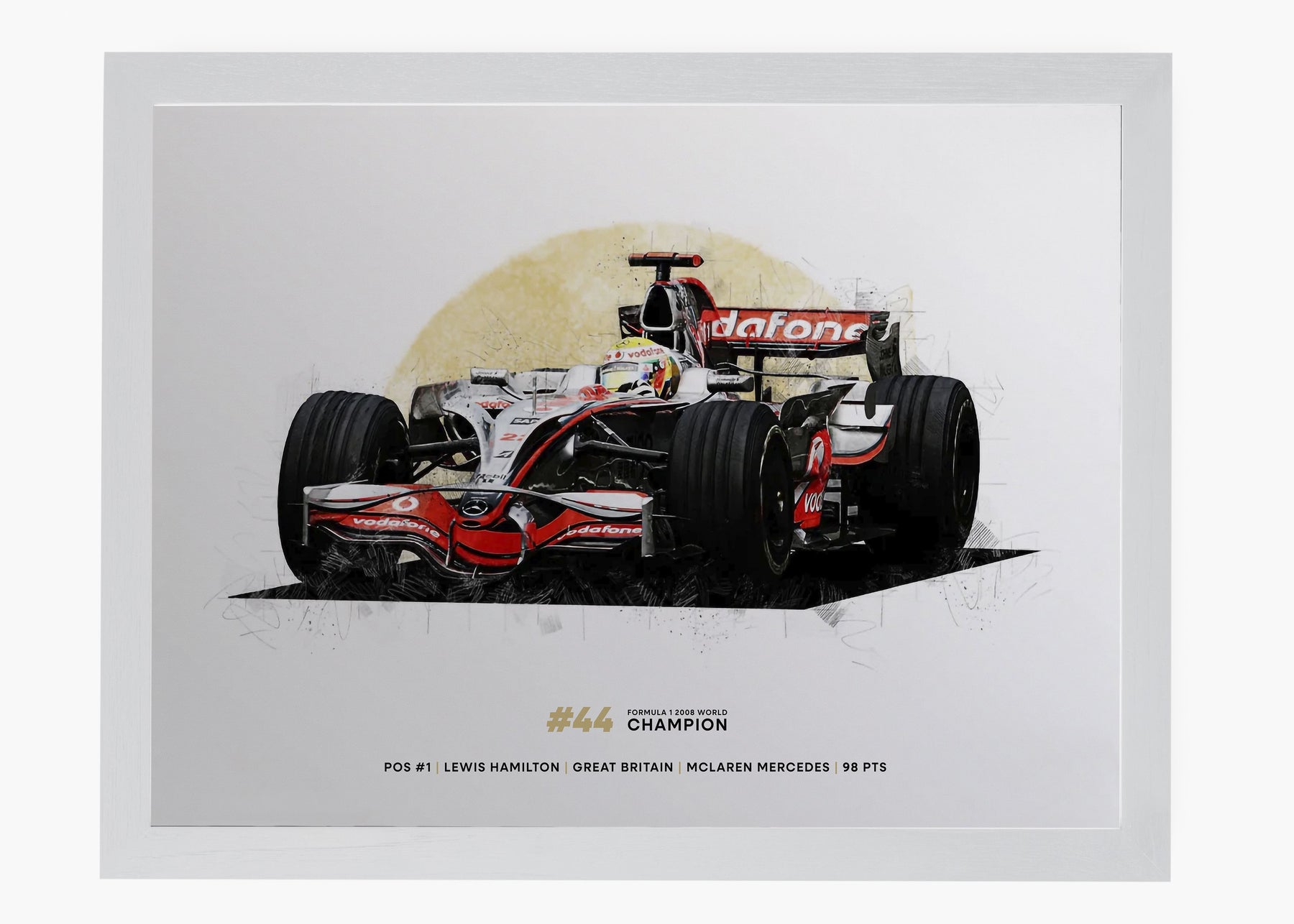 Quadro Lewis Hamilton 2008 World Champion
