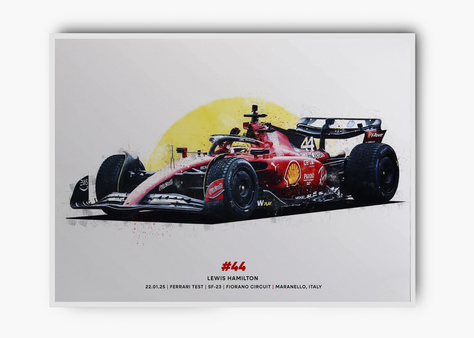 Quadro Lewis Hamilton Ferrari Test
