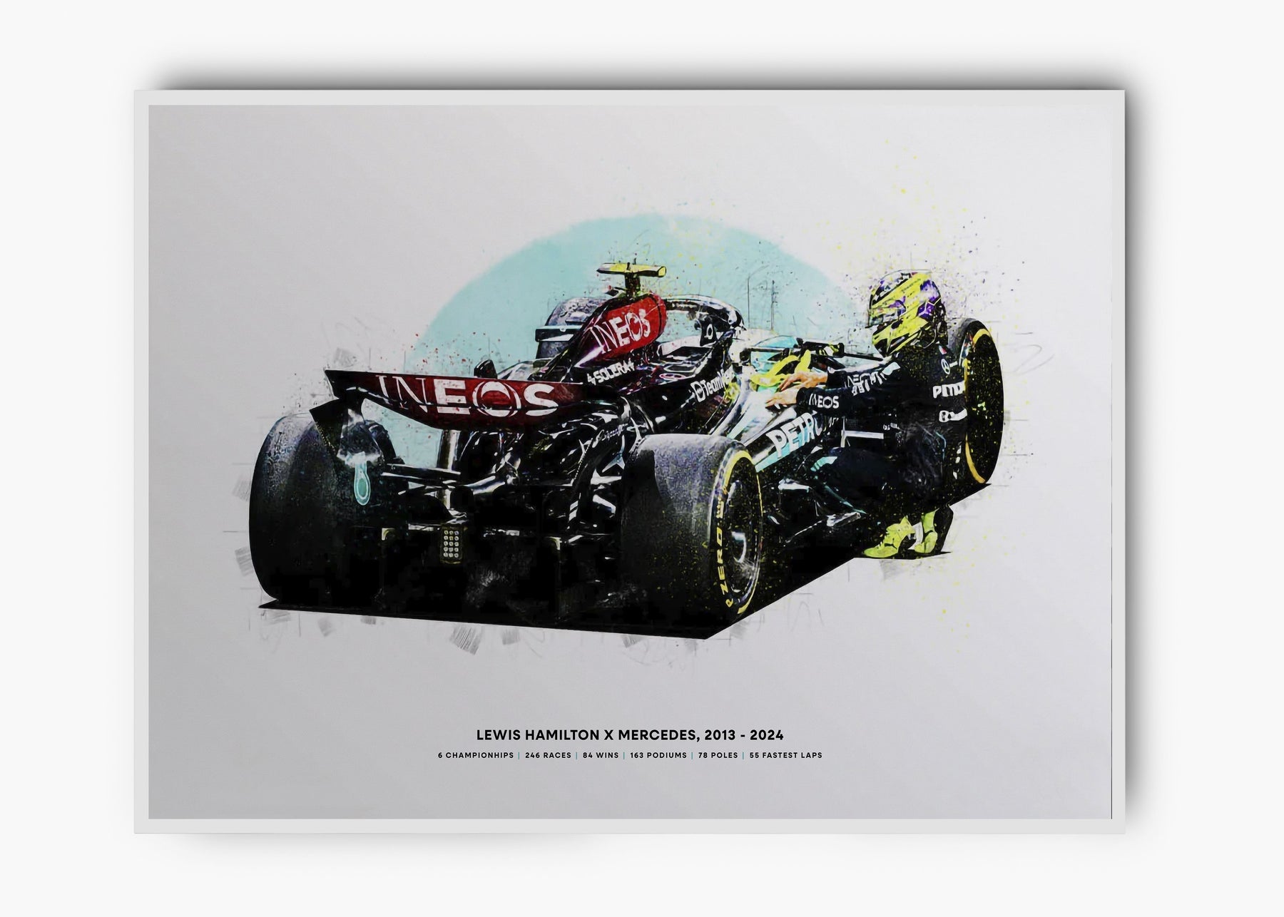 Quadro Lewis Hamilton Mercedes Last Race