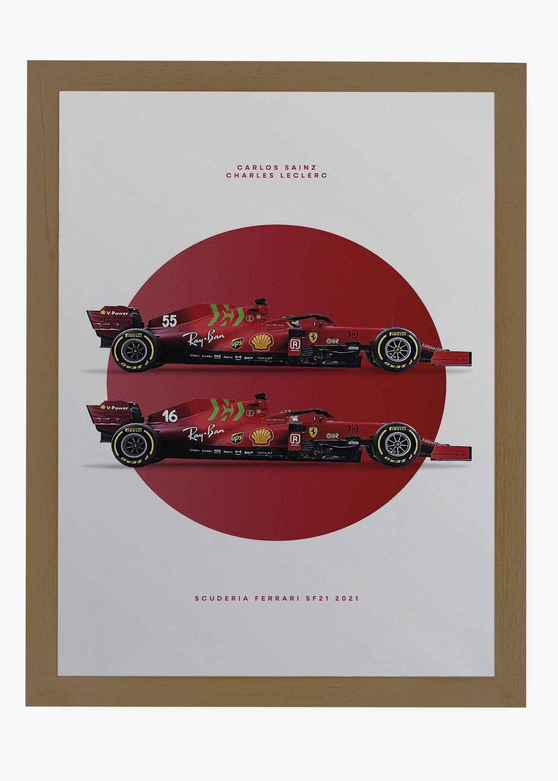Quadro Scuderia Ferrari SF21 - Leclerc & Sainz