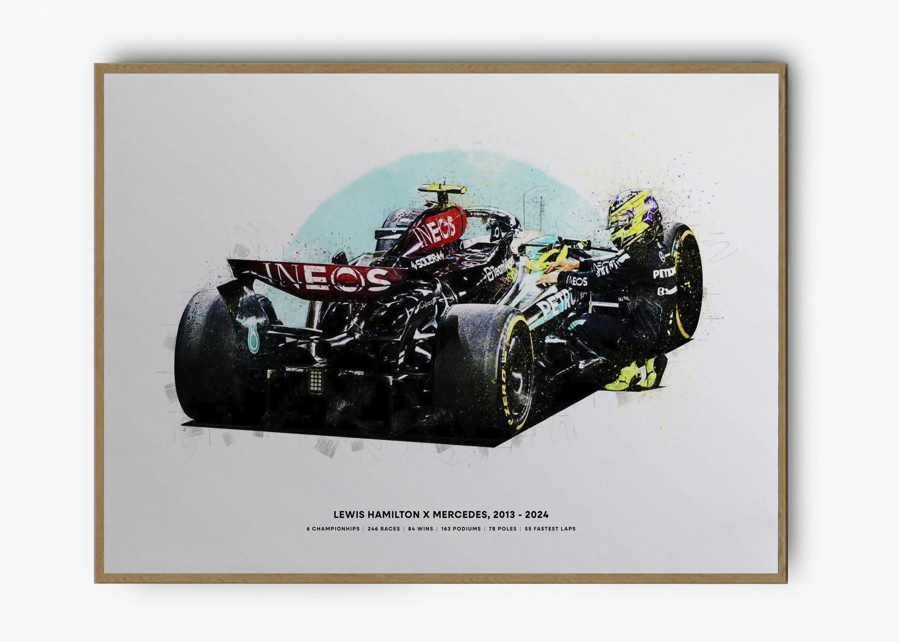 Quadro Lewis Hamilton Mercedes Last Race