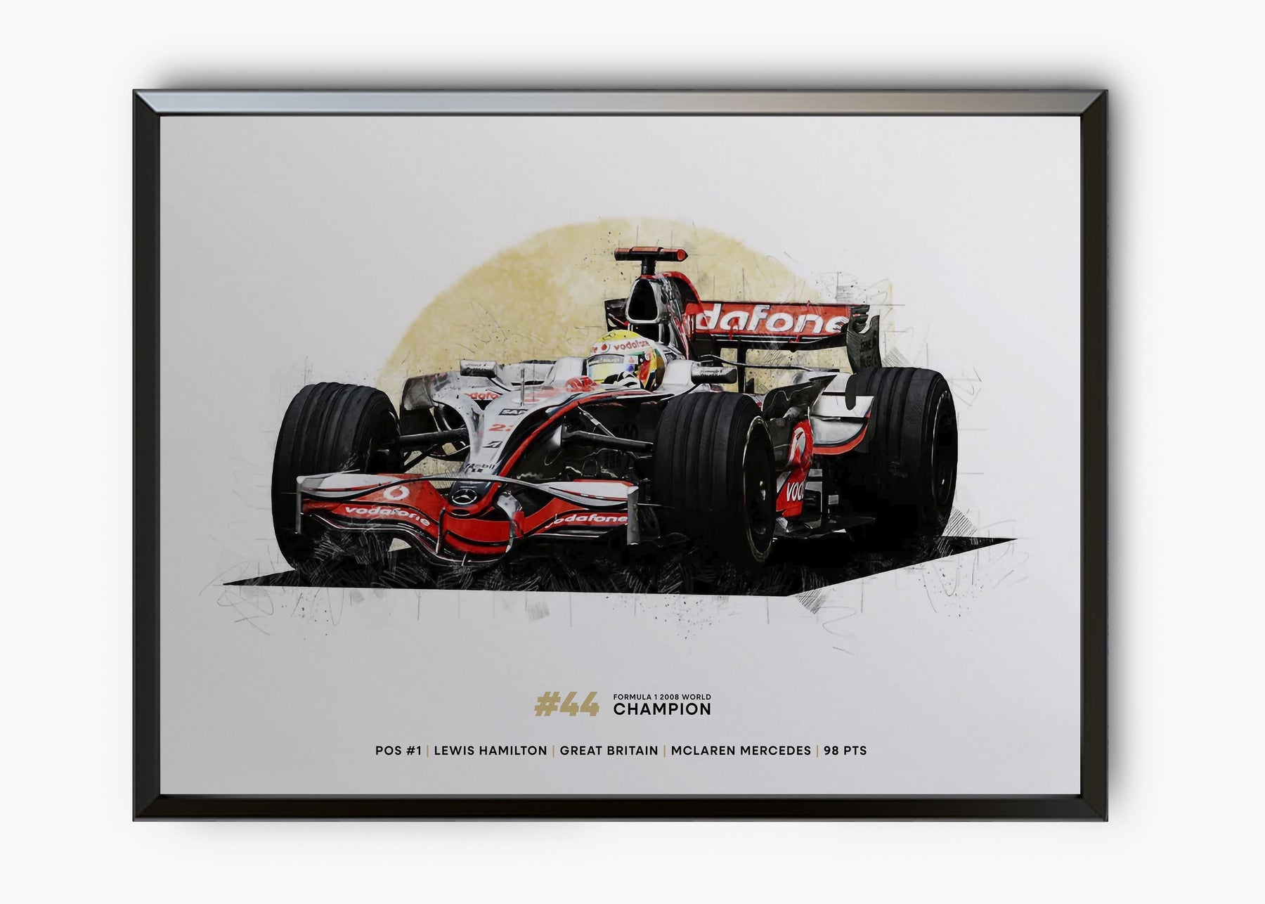 Quadro Lewis Hamilton 2008 World Champion