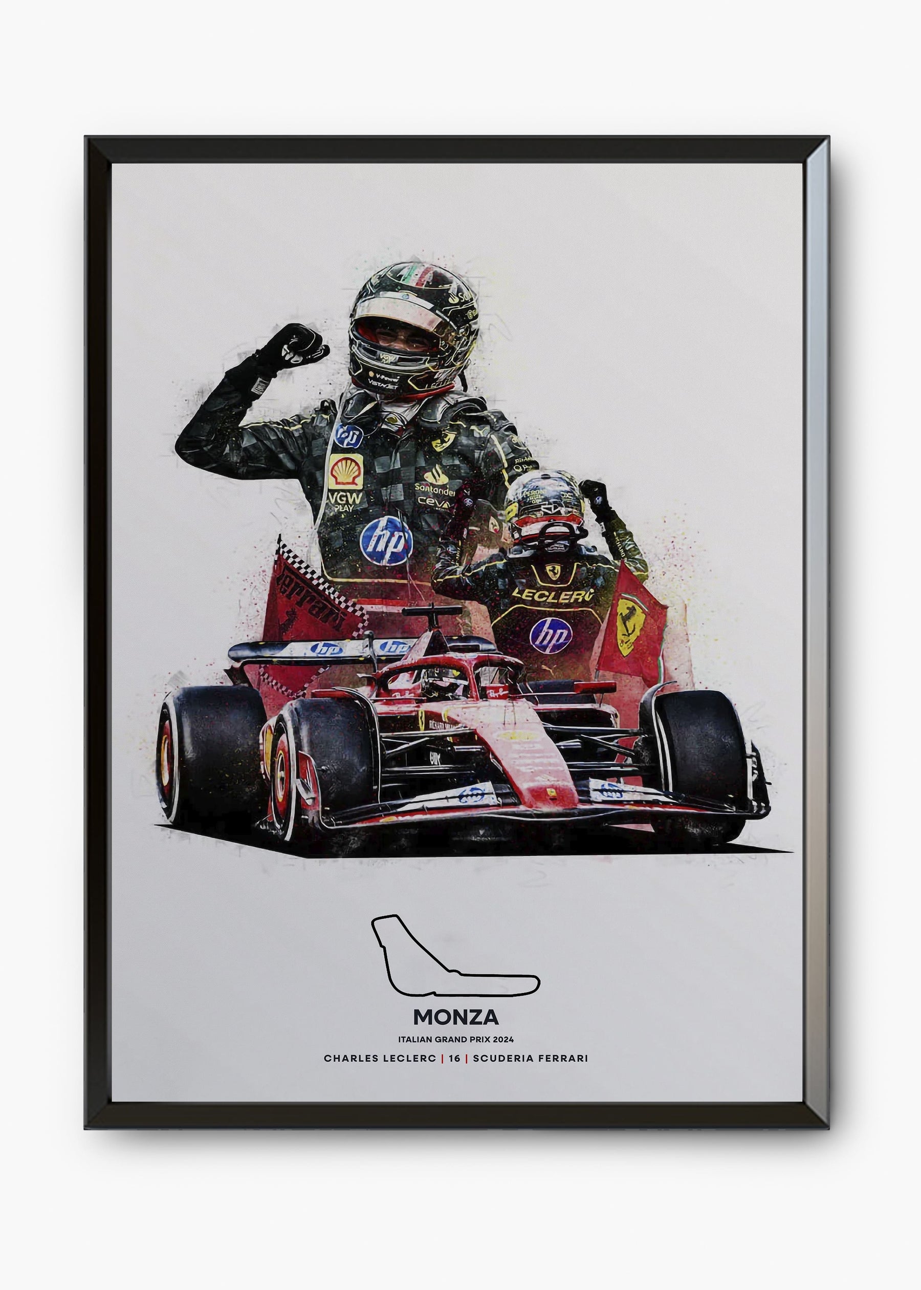 Quadro Charles Leclerc Monza 2024