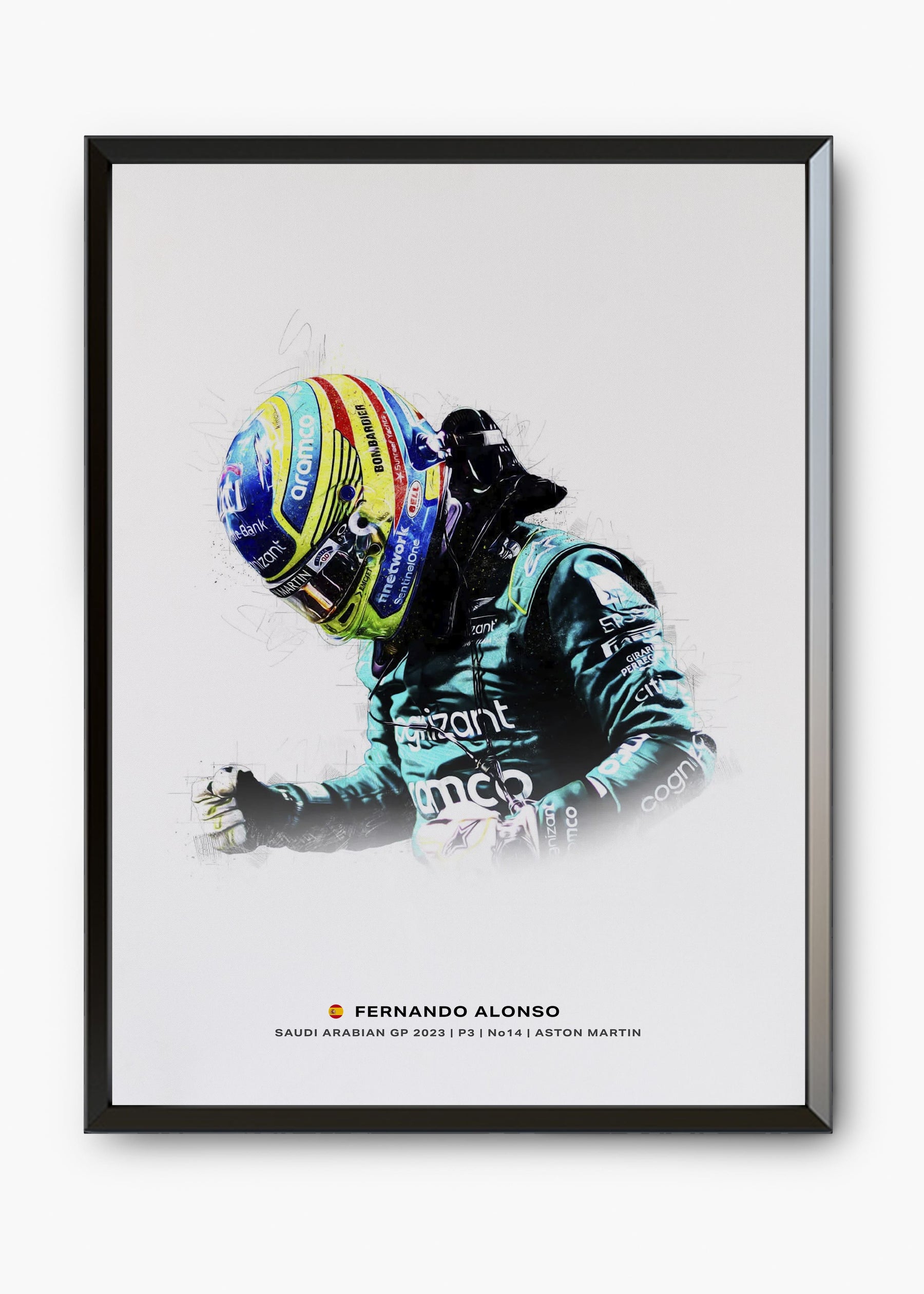 Quadro Charles Fernando Alonso Arábia Saudita 2023