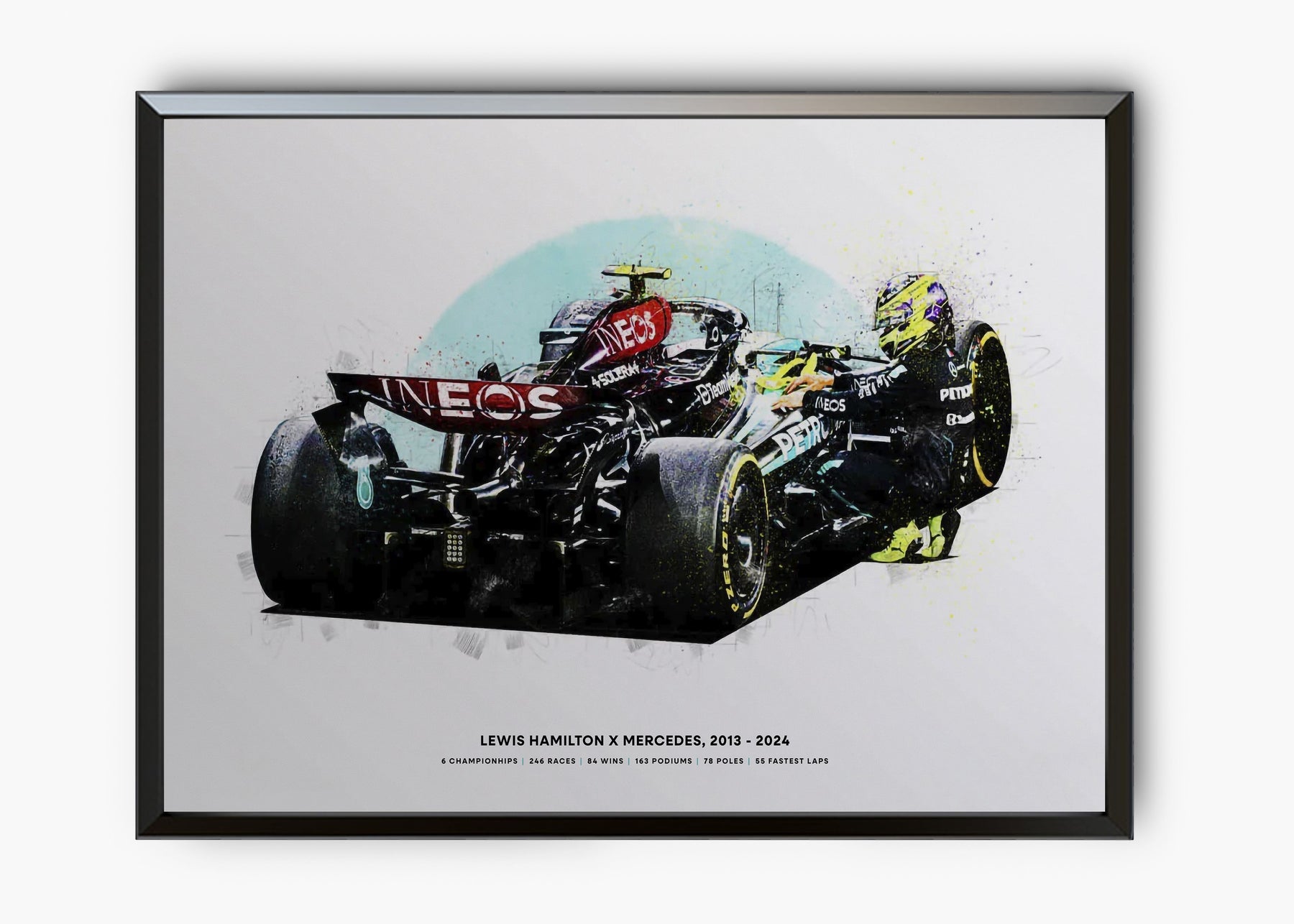 Quadro Lewis Hamilton Mercedes Last Race