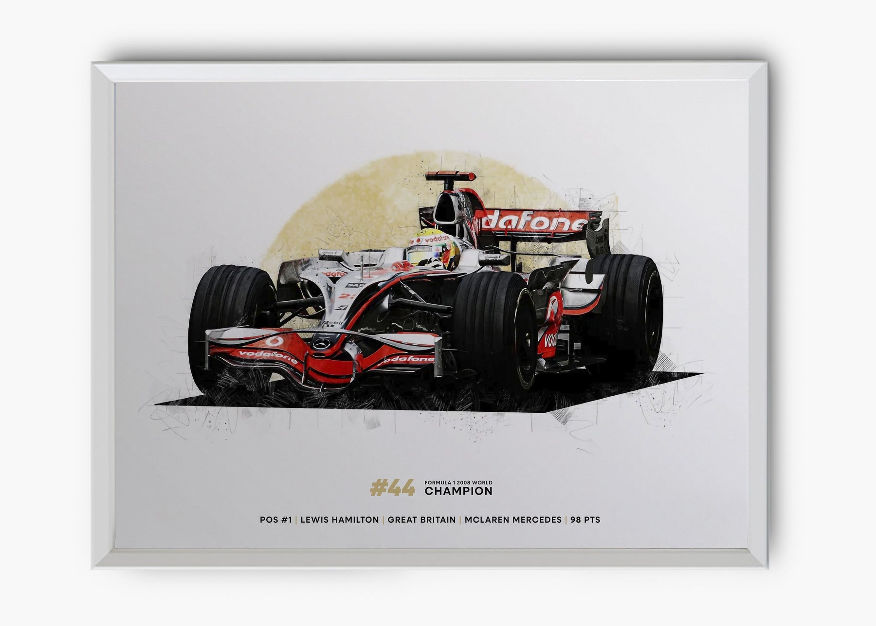 Quadro Lewis Hamilton 2008 World Champion