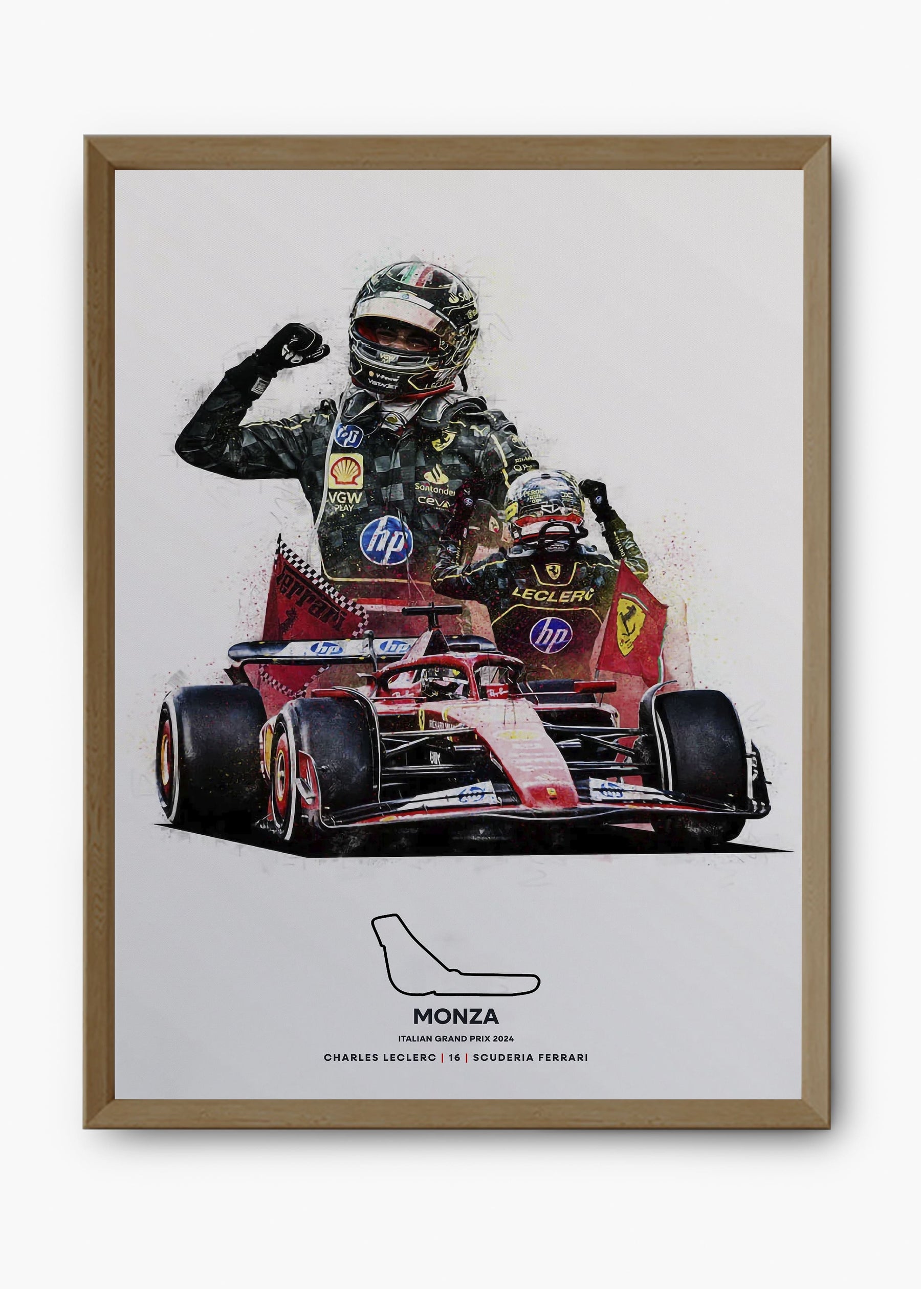Quadro Charles Leclerc Monza 2024