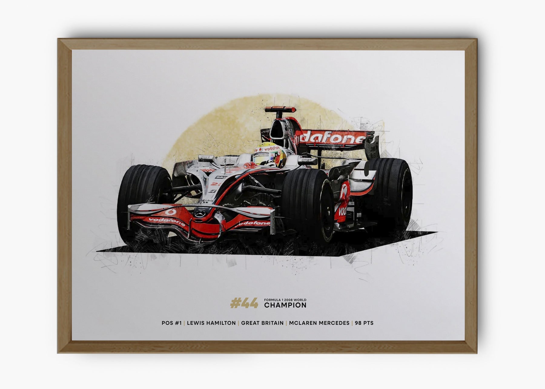 Quadro Lewis Hamilton 2008 World Champion