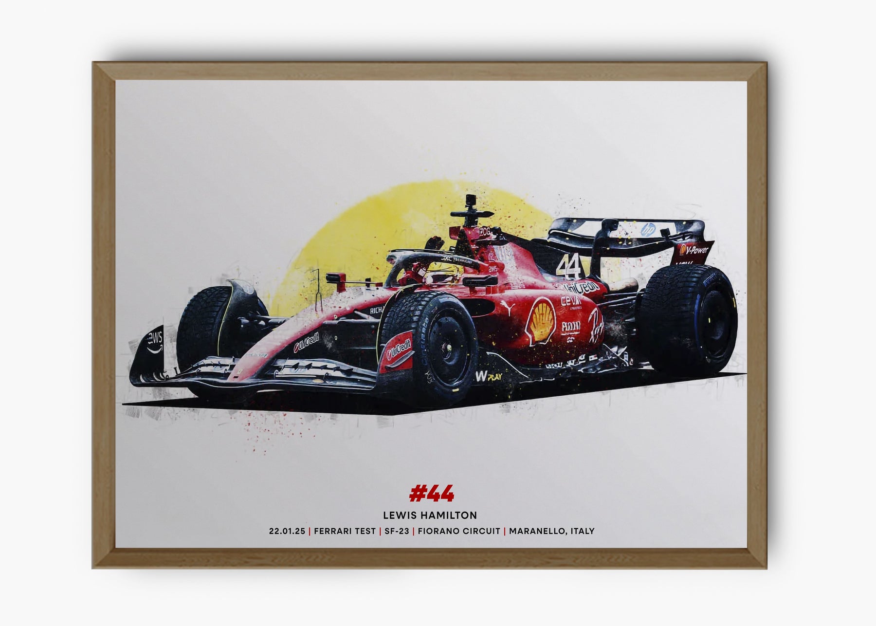 Quadro Lewis Hamilton Ferrari Test