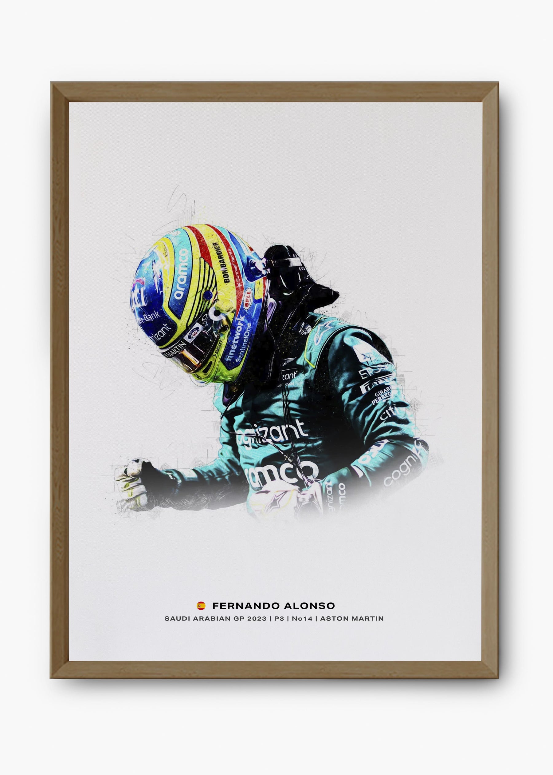 Quadro Charles Fernando Alonso Arábia Saudita 2023
