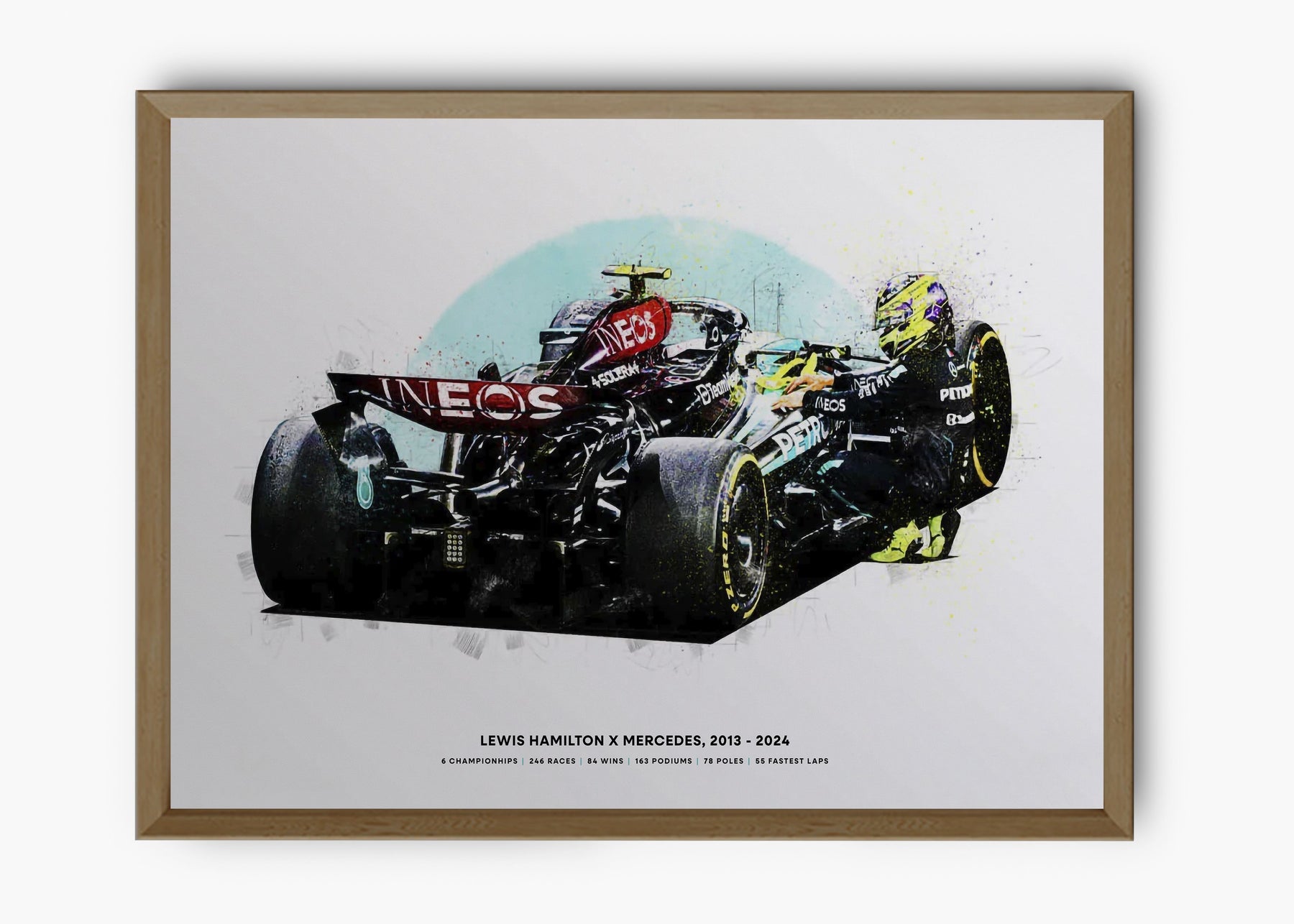 Quadro Lewis Hamilton Mercedes Last Race