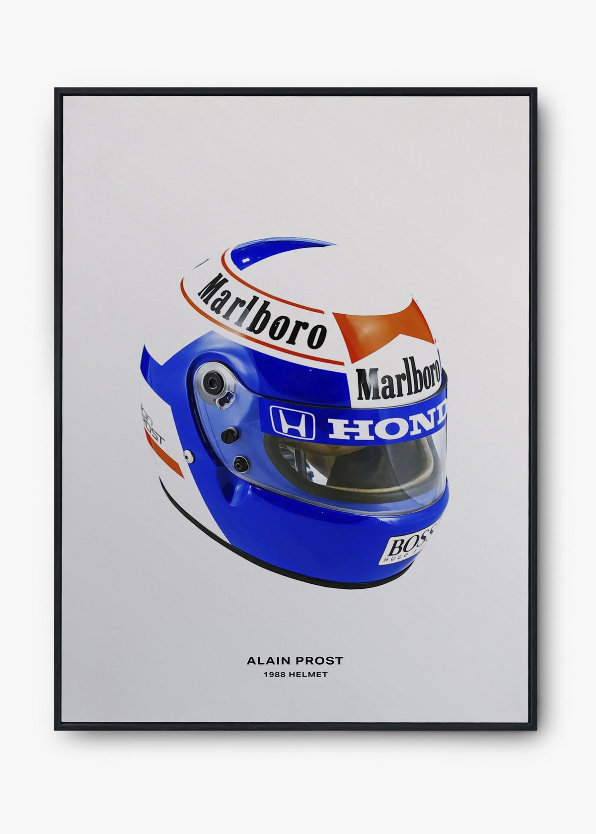 Quadro decorativo Alain Prost 1988 — arte de automobilismo para parede | Cübe Quadros