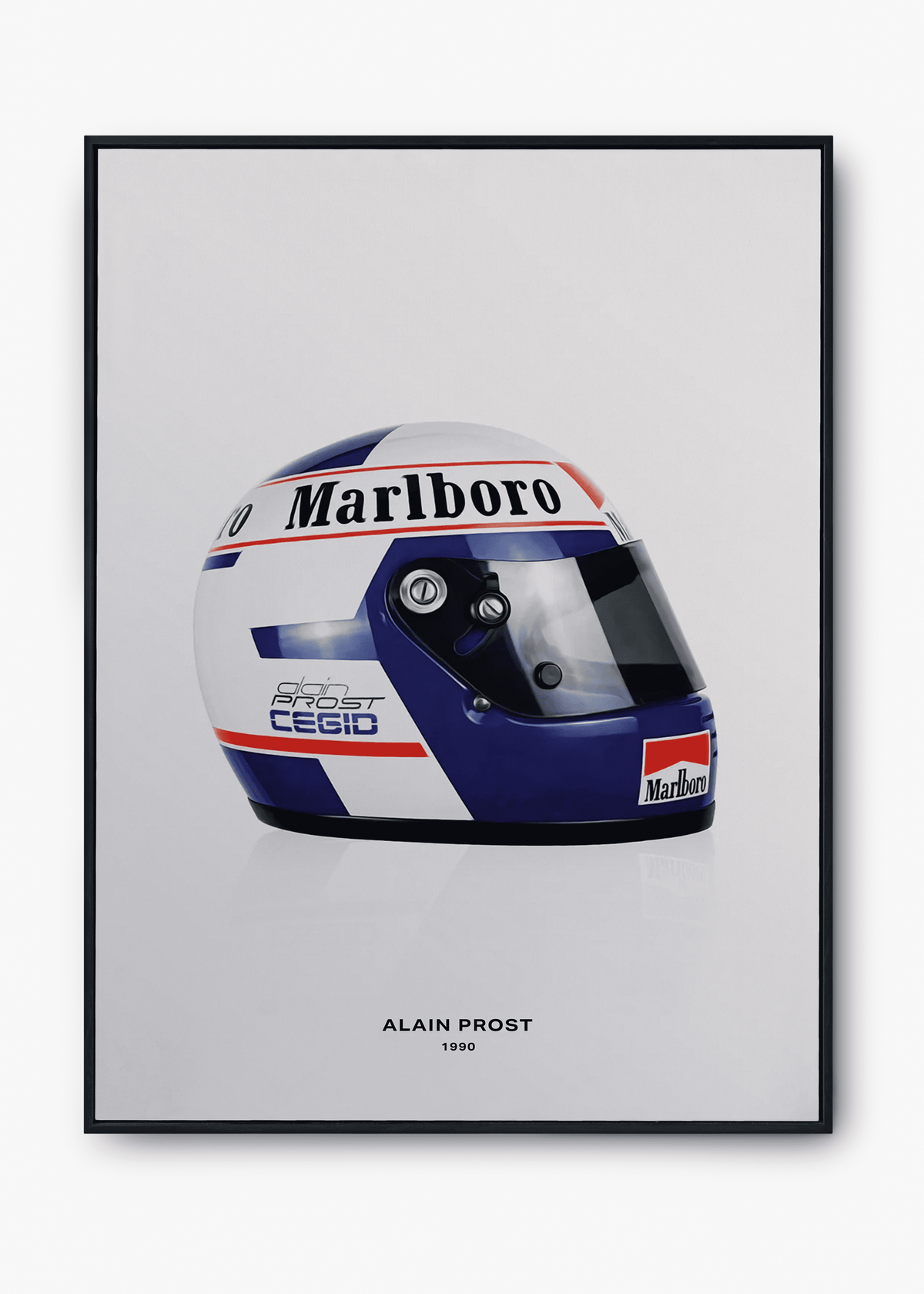 Quadro decorativo Alain Prost 1990 — arte de automobilismo para parede | Cübe Quadros