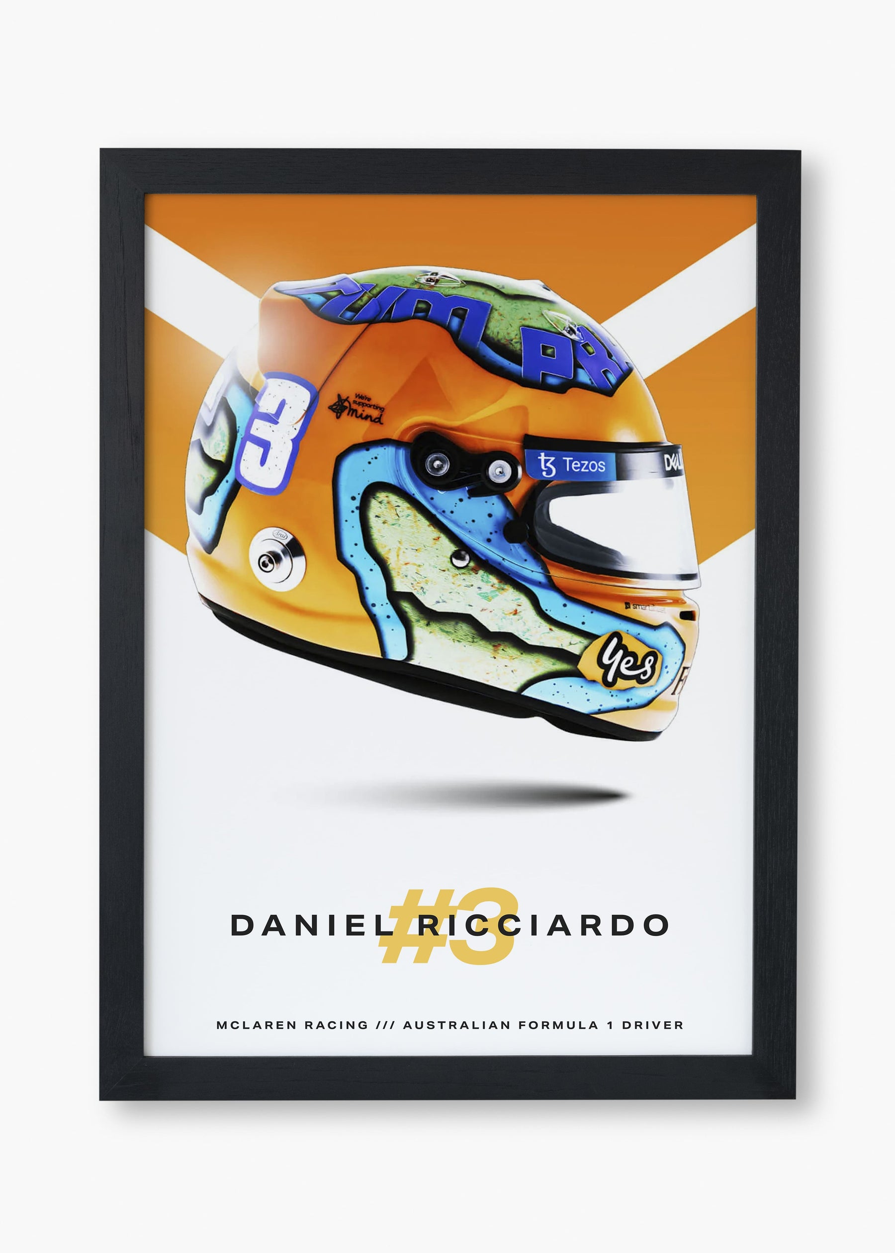 Quadro Capacete Daniel Ricciardo 2022 Fórmula 1