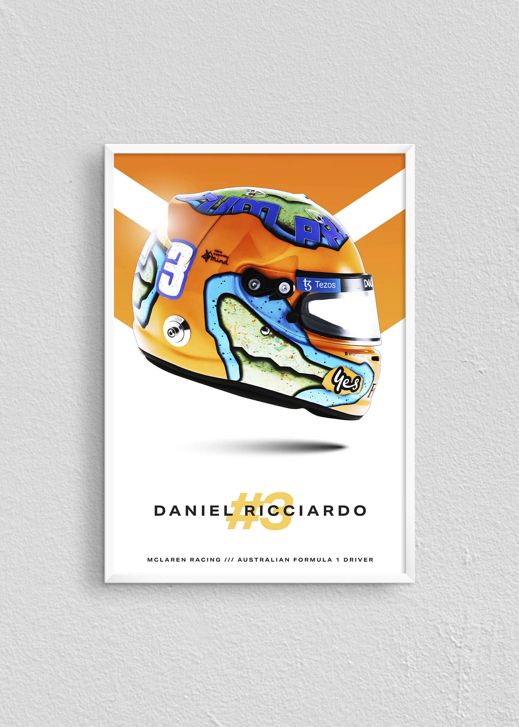 Quadro Capacete Daniel Ricciardo 2022 Fórmula 1