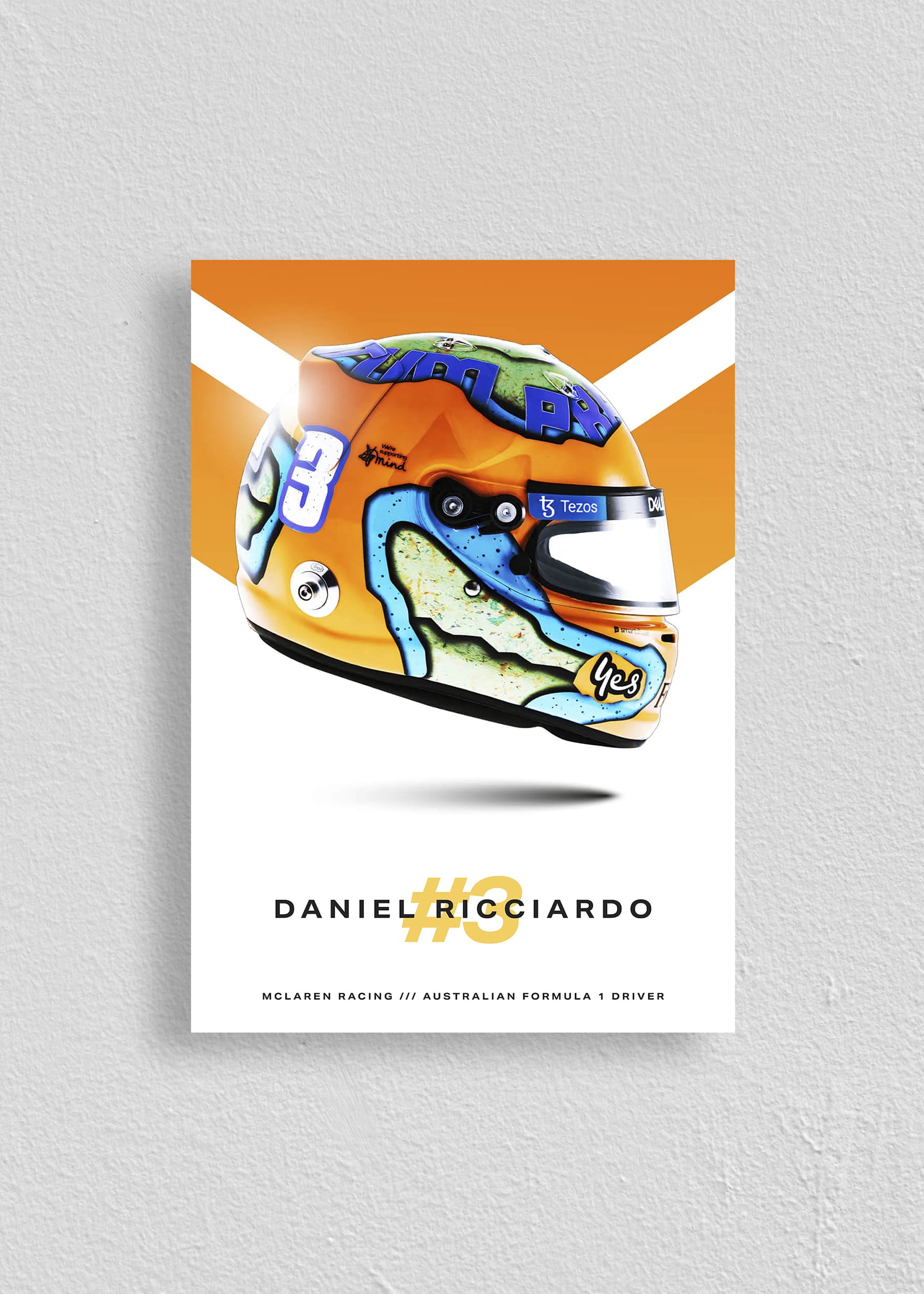 Quadro Capacete Daniel Ricciardo 2022 Fórmula 1