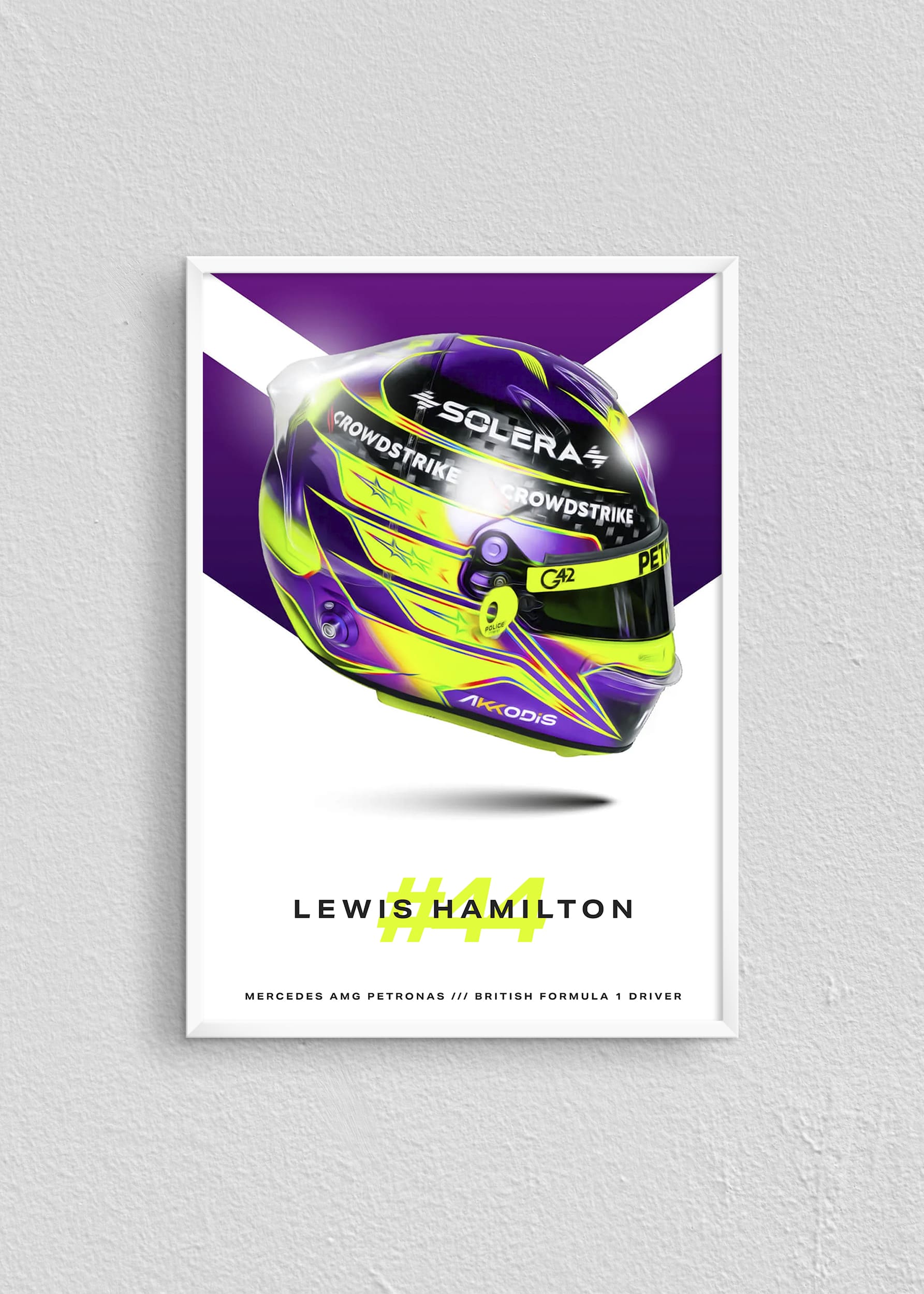 Quadro Capacete Lewis Hamilton 2024 Fórmula 1