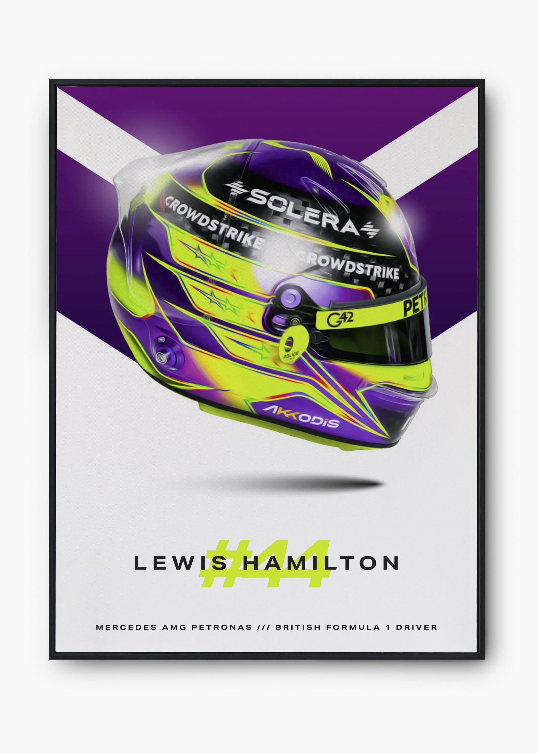 Quadro Capacete Lewis Hamilton 2024 Fórmula 1