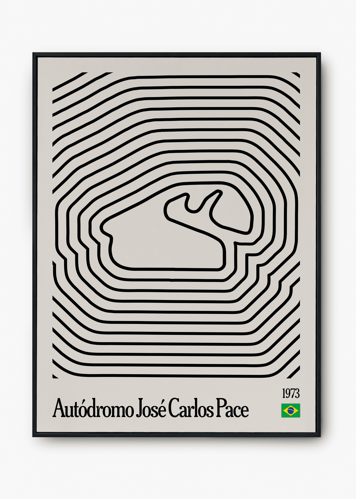 Quadro decorativo Interlagos Mosaic — arte de automobilismo para parede | Cübe Quadros