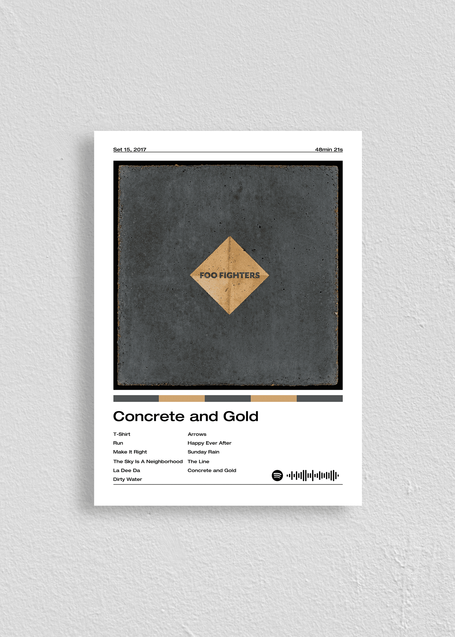 Quadro Foo Fighters Concrete and Gold