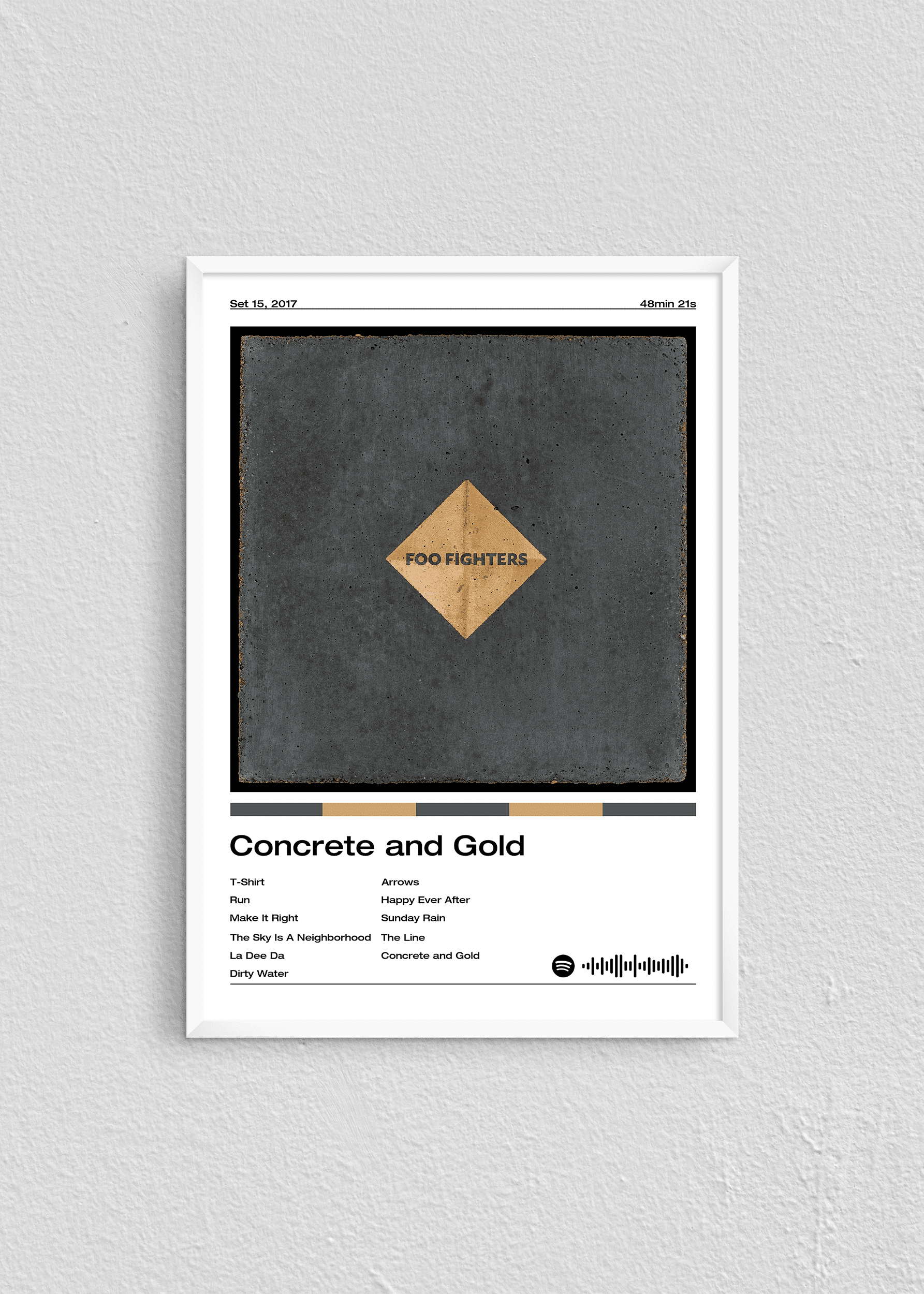 Quadro Foo Fighters Concrete and Gold