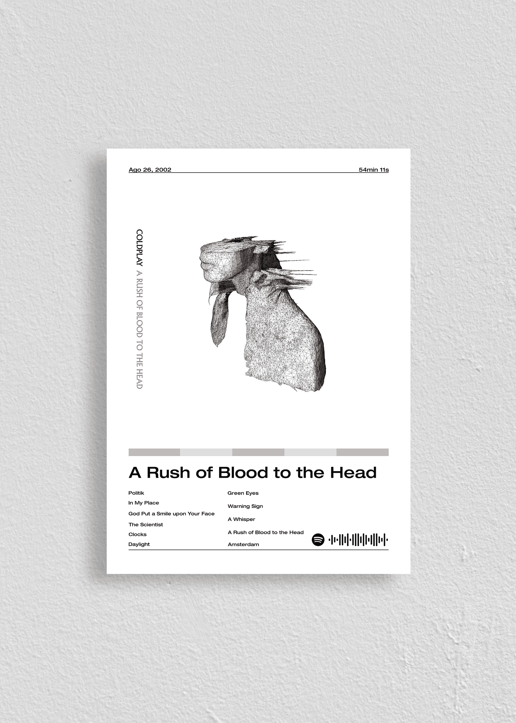 Quadro Coldplay A Rush of Blood to the Head