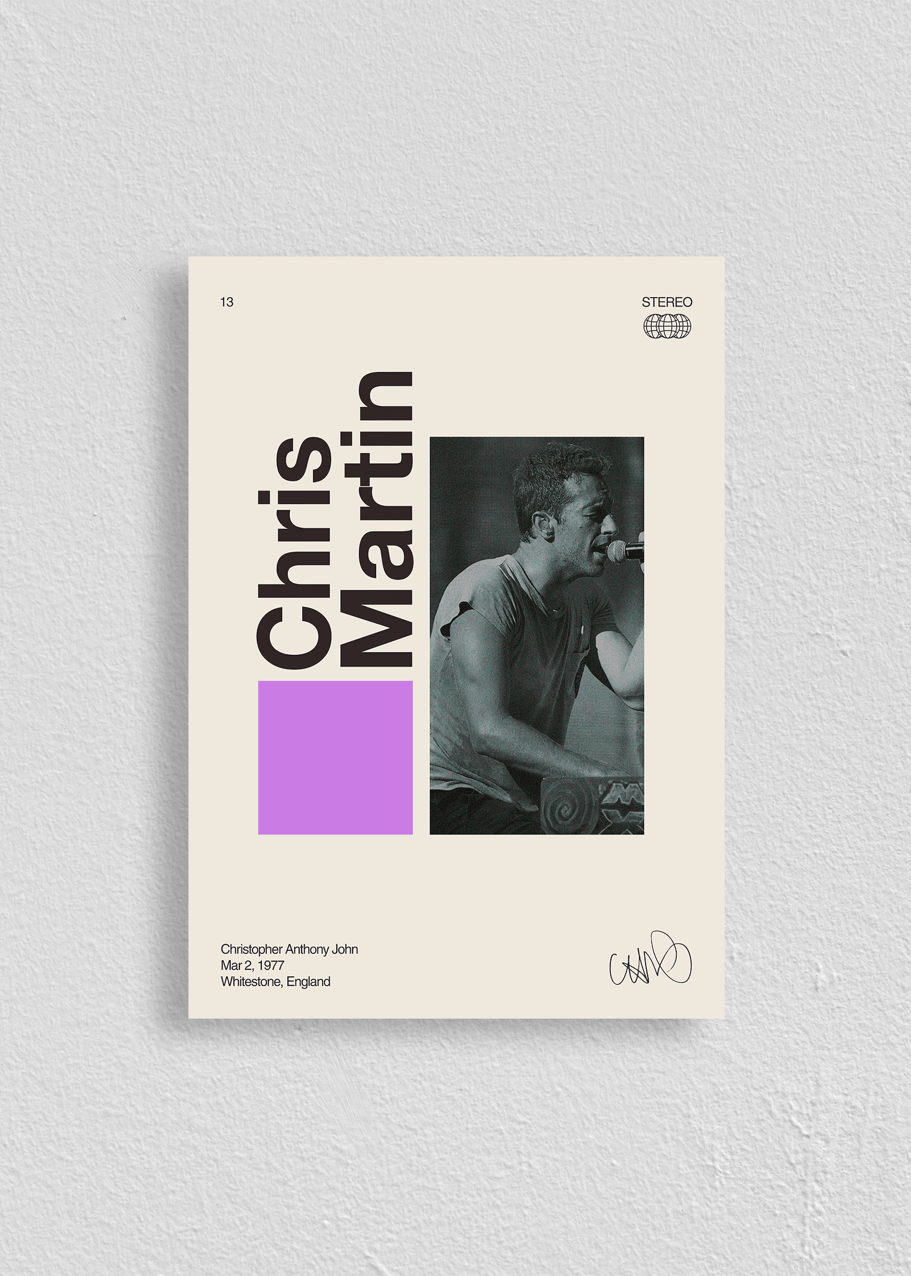 Quadro Signature Chris Martin - Coldplay