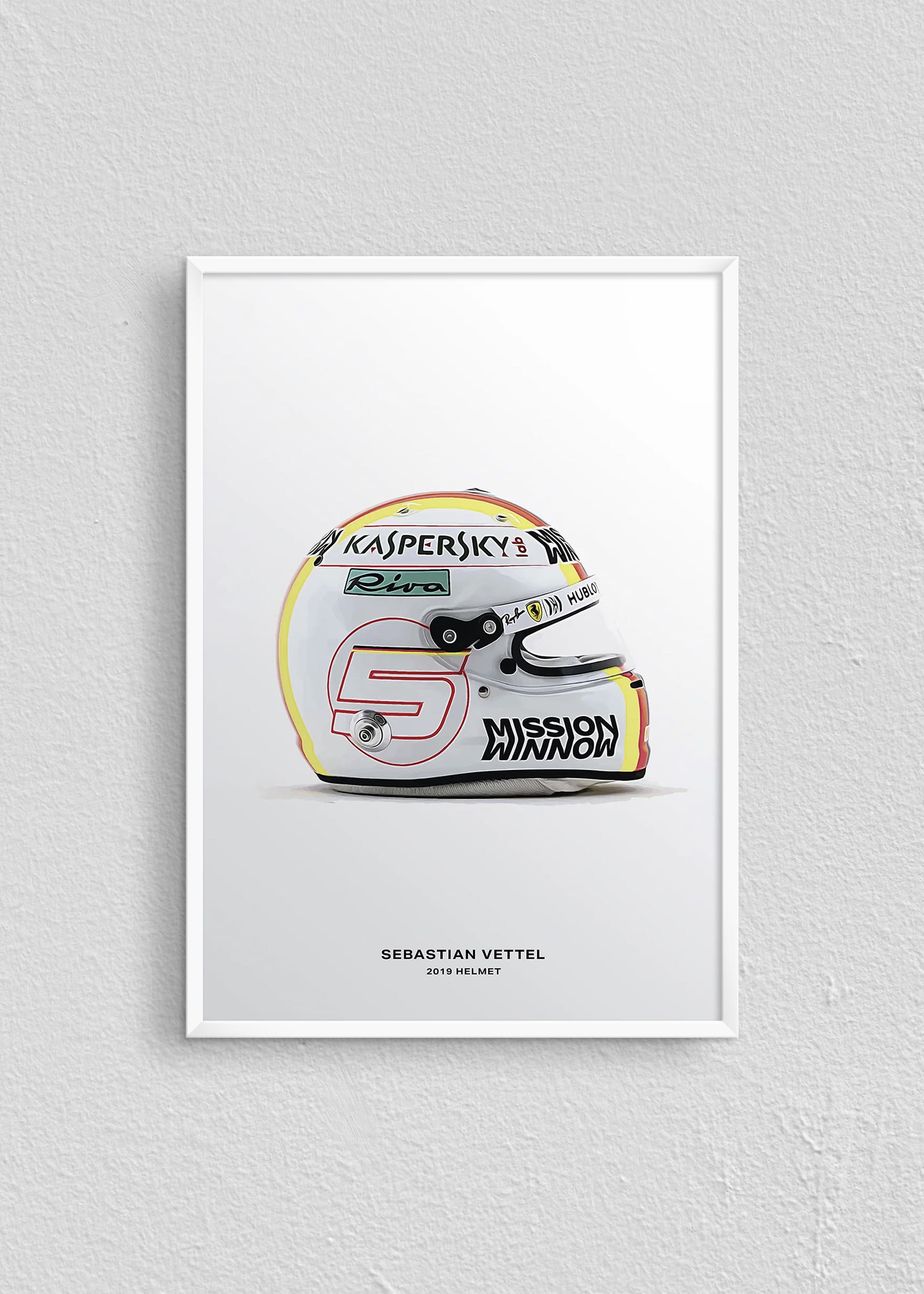 Quadro Capacete Sebastian Vettel 2019 Fórmula 1