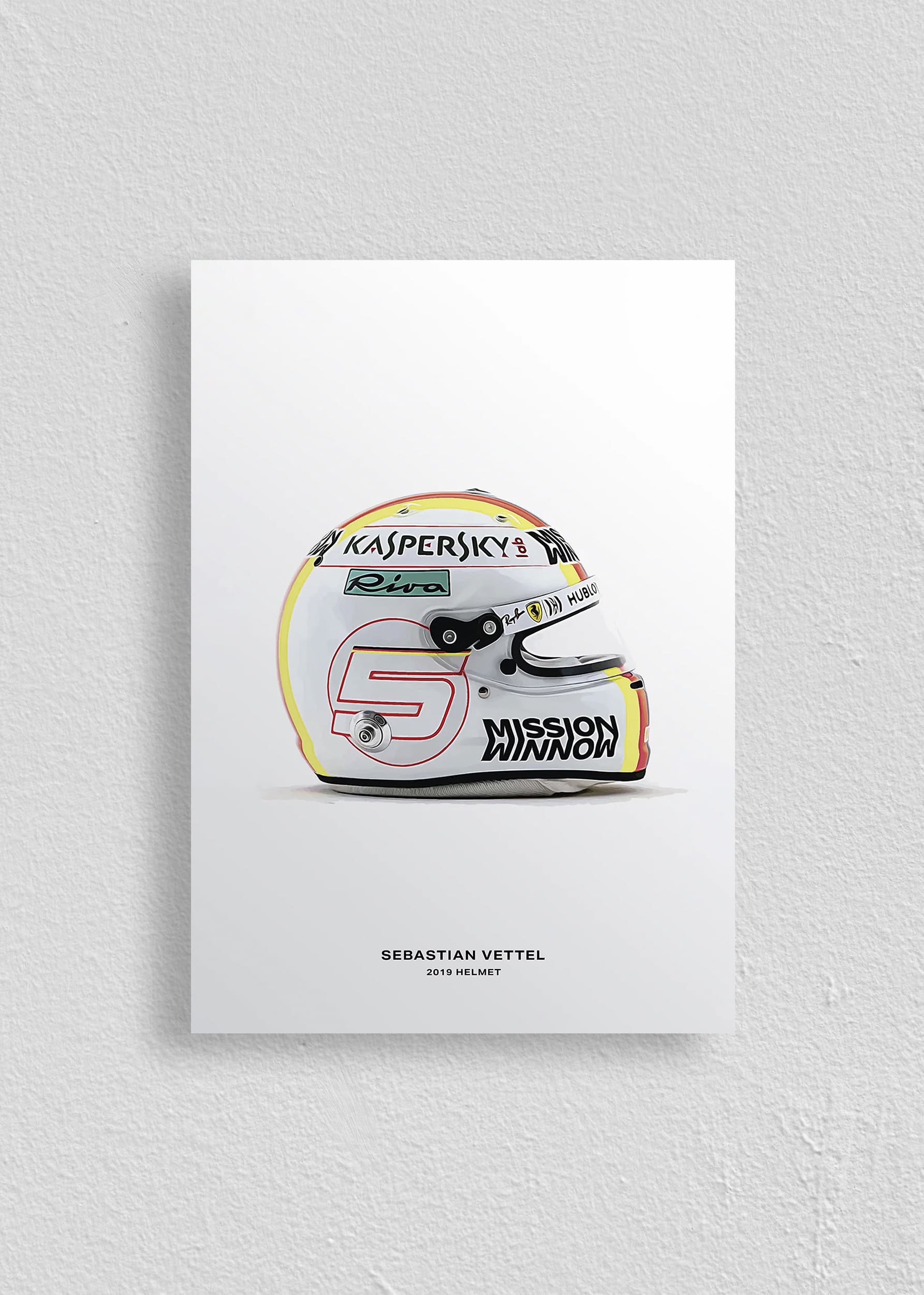 Quadro Capacete Sebastian Vettel 2019 Fórmula 1
