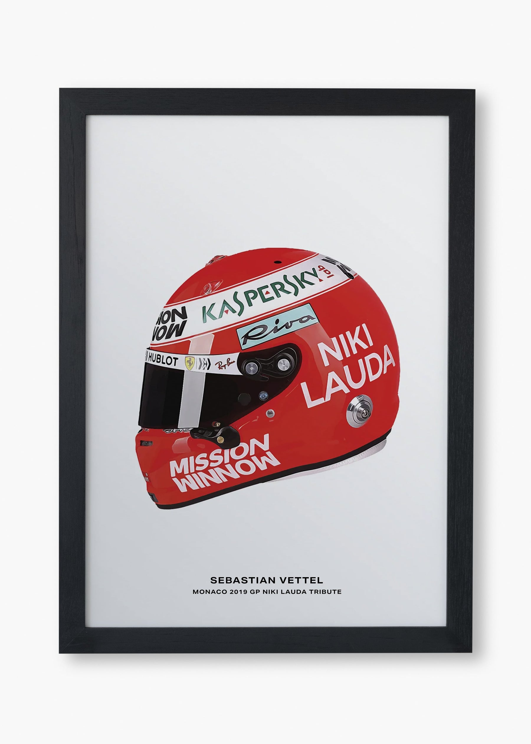 Quadro Capacete Sebastian Vettel 2019 Niki Lauda Tribute Fórmula 1
