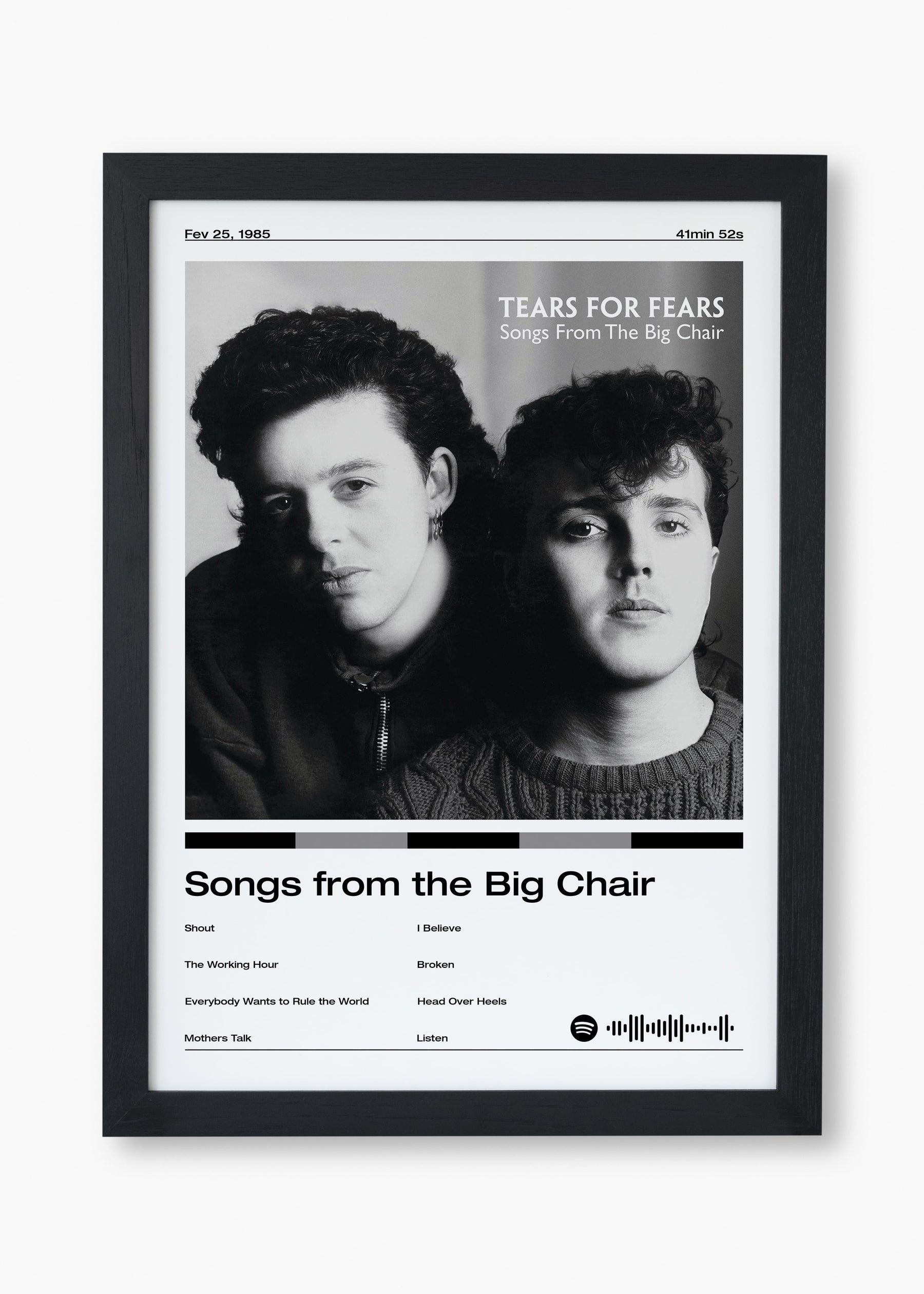 Quadro Tears For Fear Songs From The Big Chair
