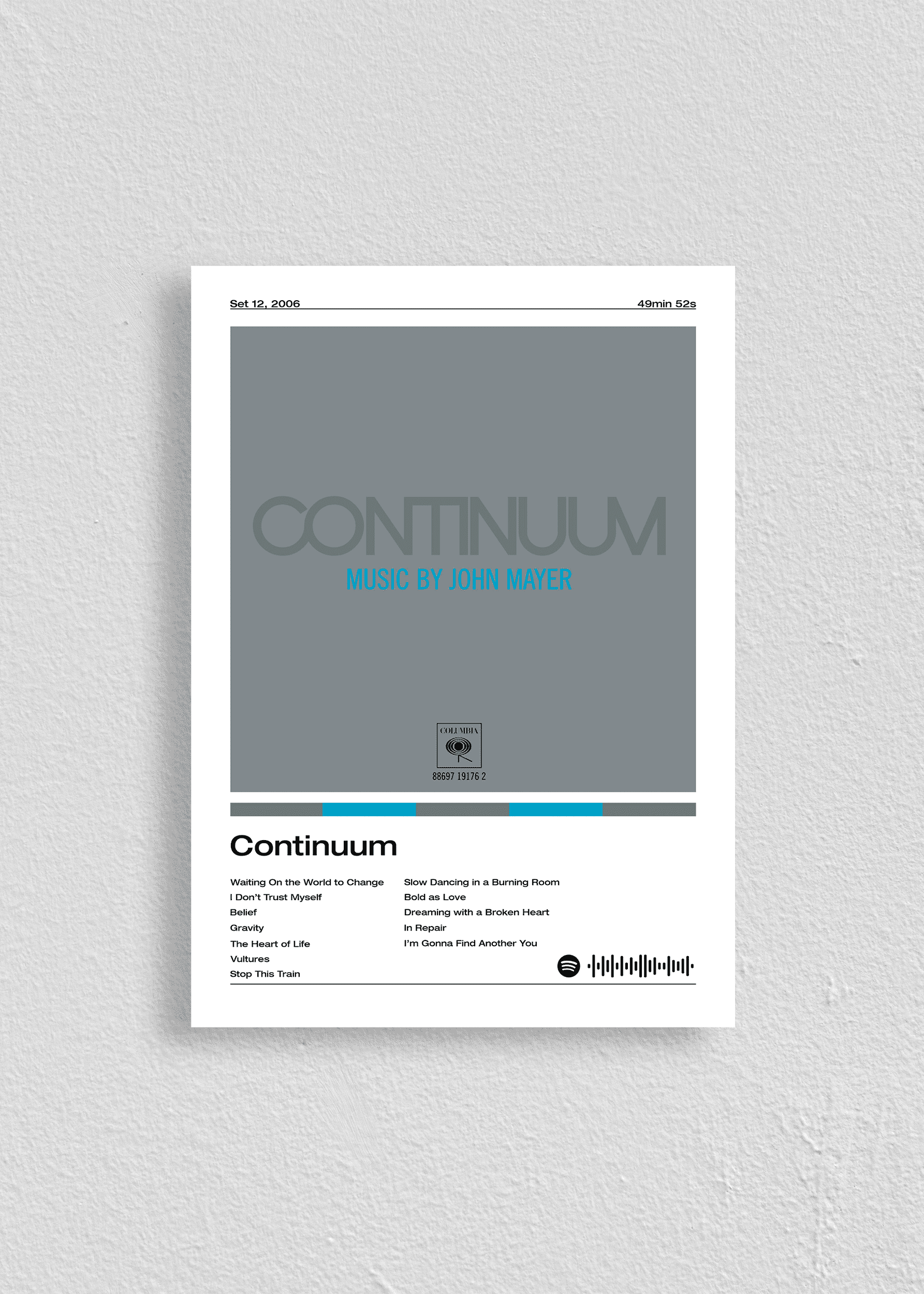 Quadro John Mayer Continuum